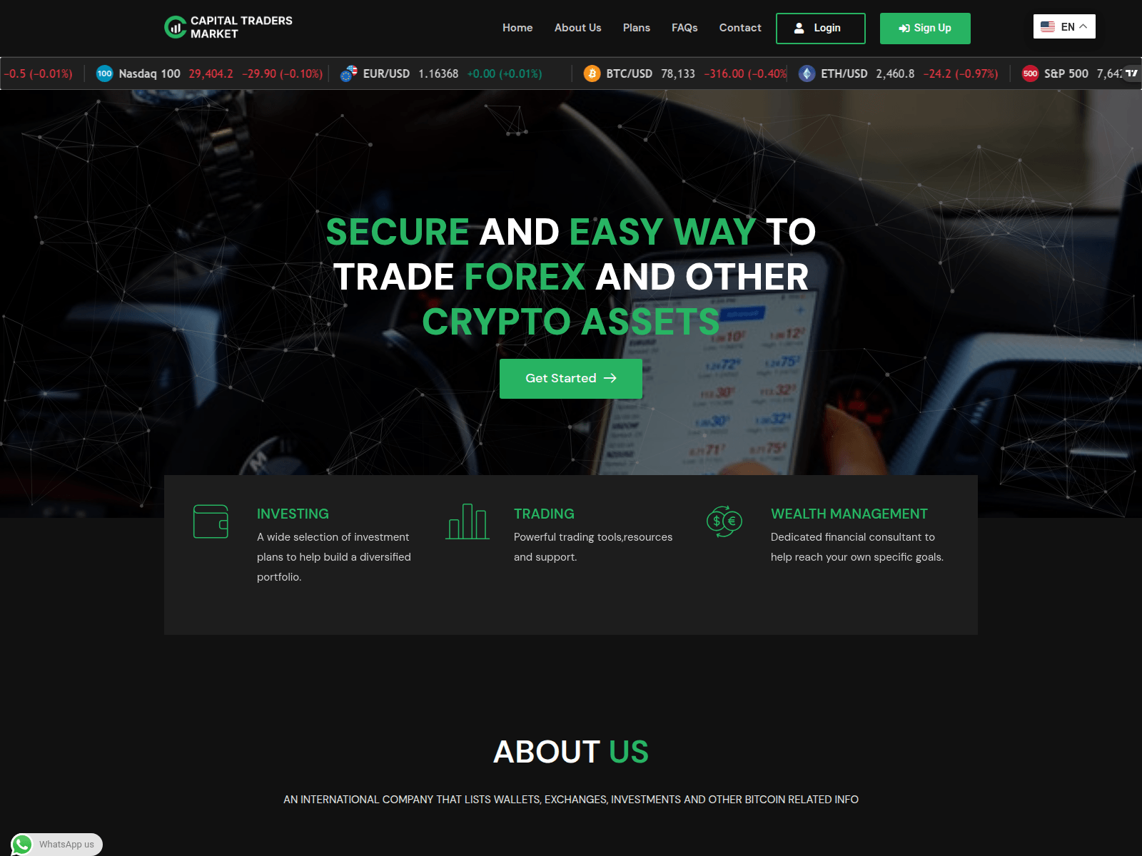 Screenshot of capitaltradersmarket.com
