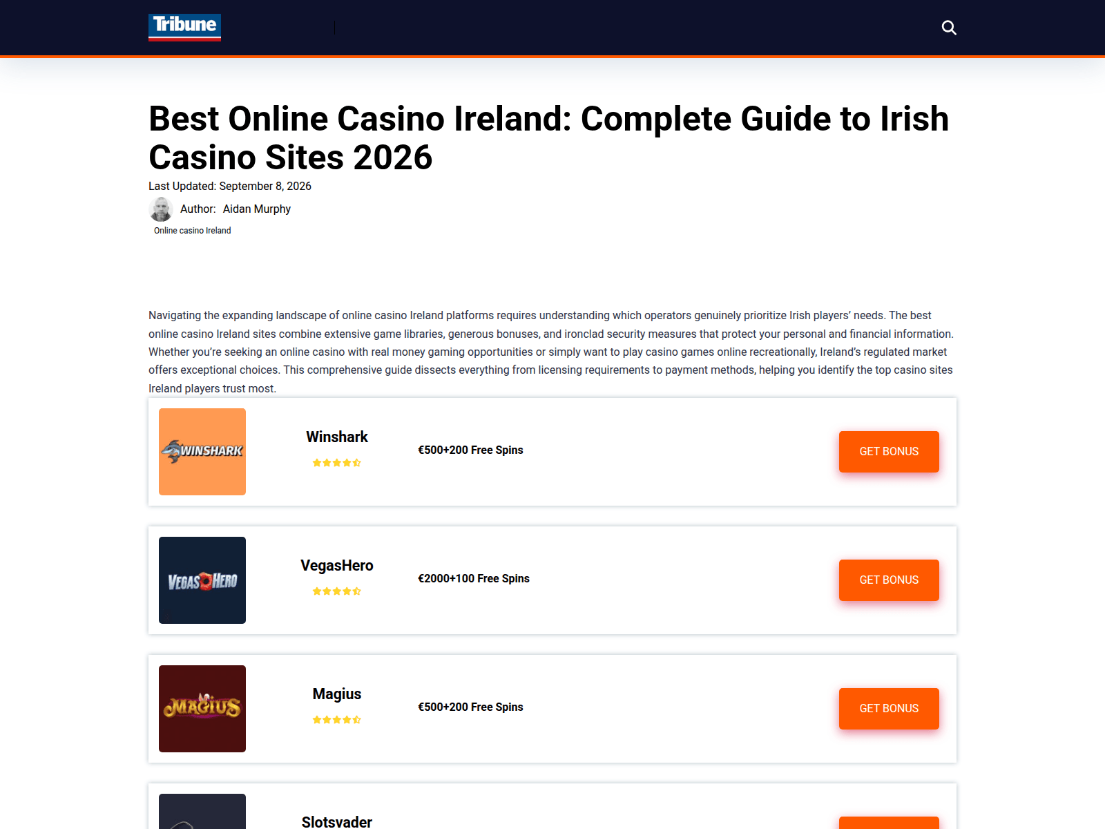 Screenshot of castribuneonline.gb.net