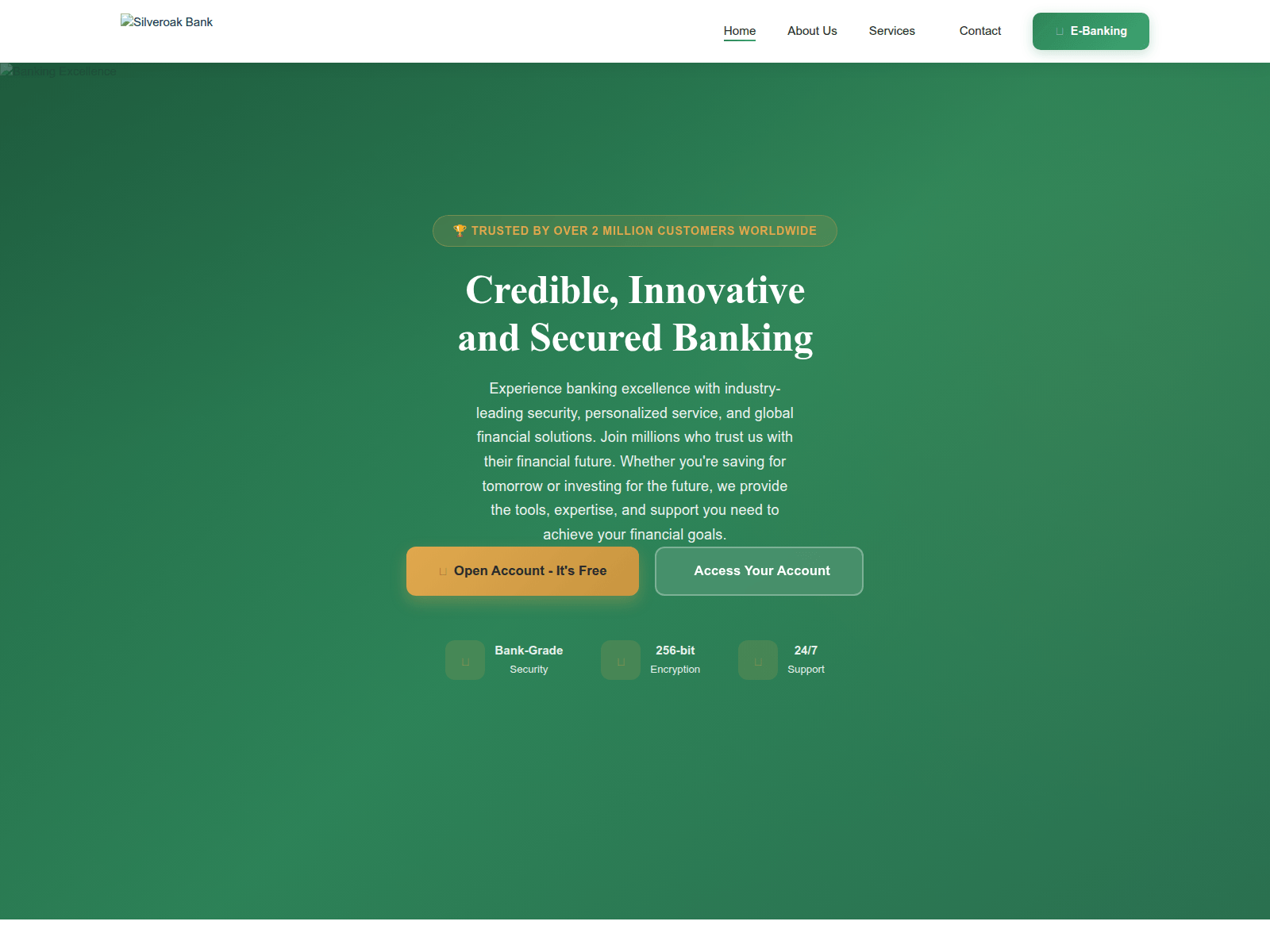 Screenshot of silveroakbank.com