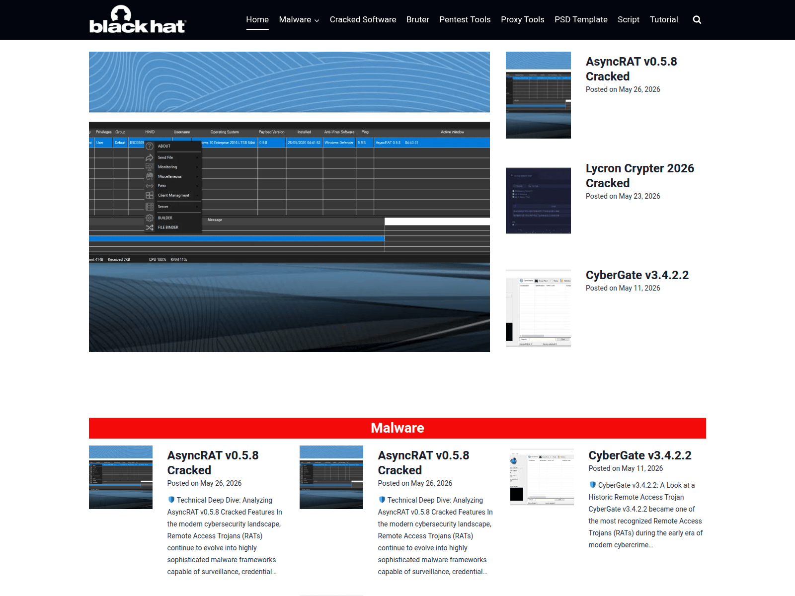 Captura de tela de blackhatusa.com