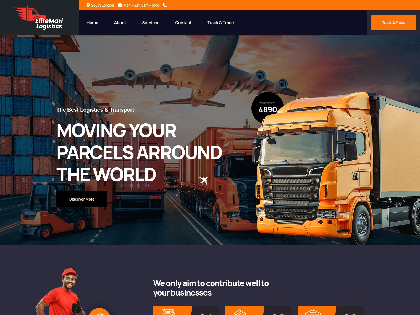 Screenshot of elitemariplogistics.com