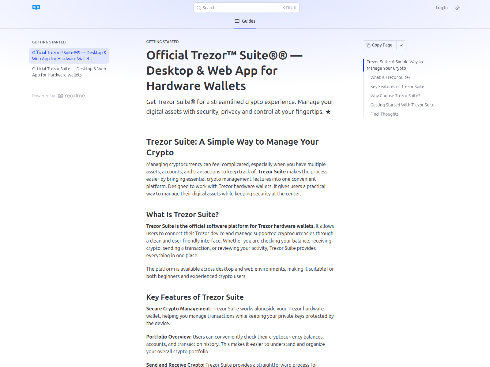 Screenshot of trzor-suite.readme.io
