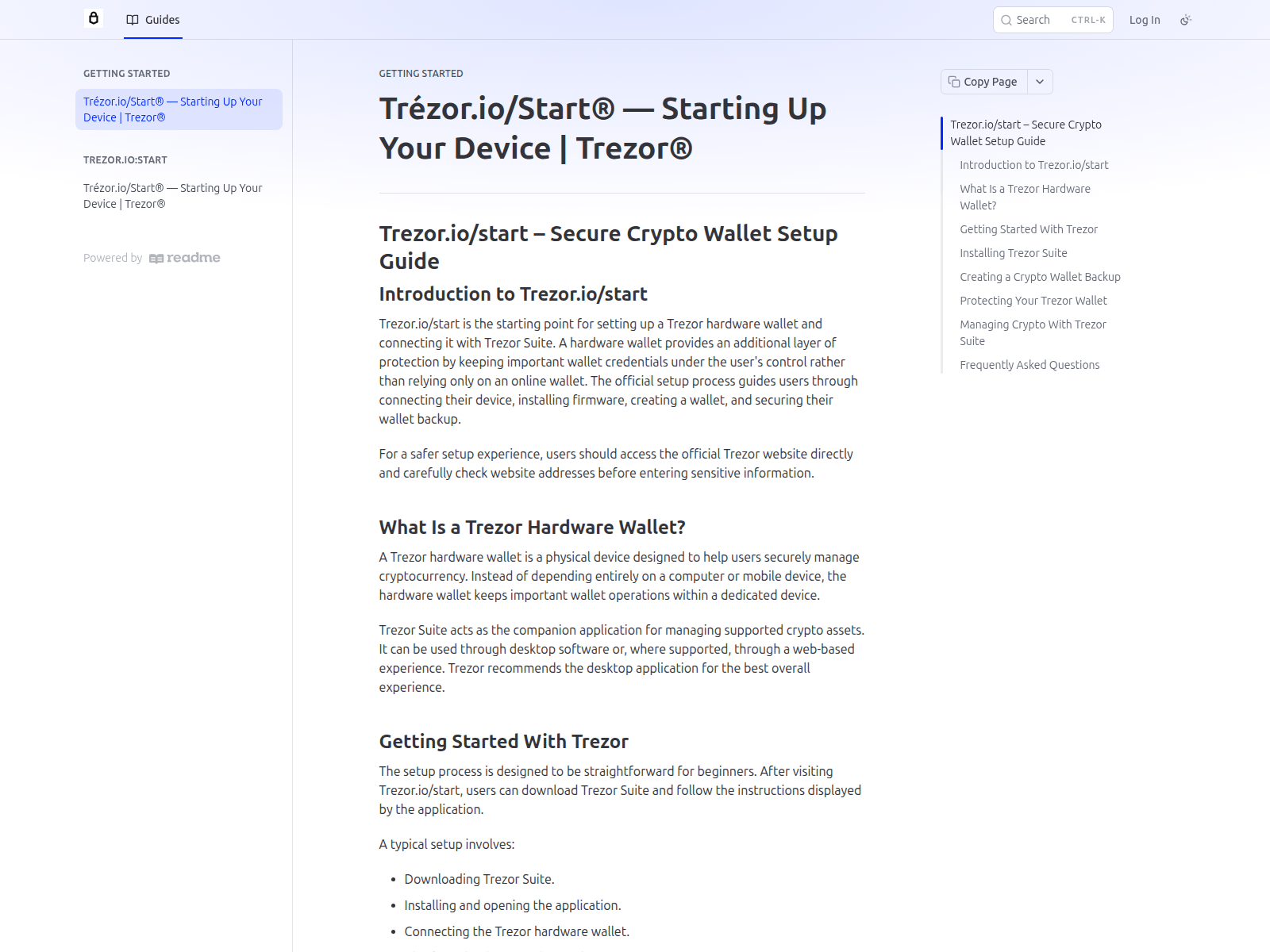 Screenshot of startio-trezo.readme.io