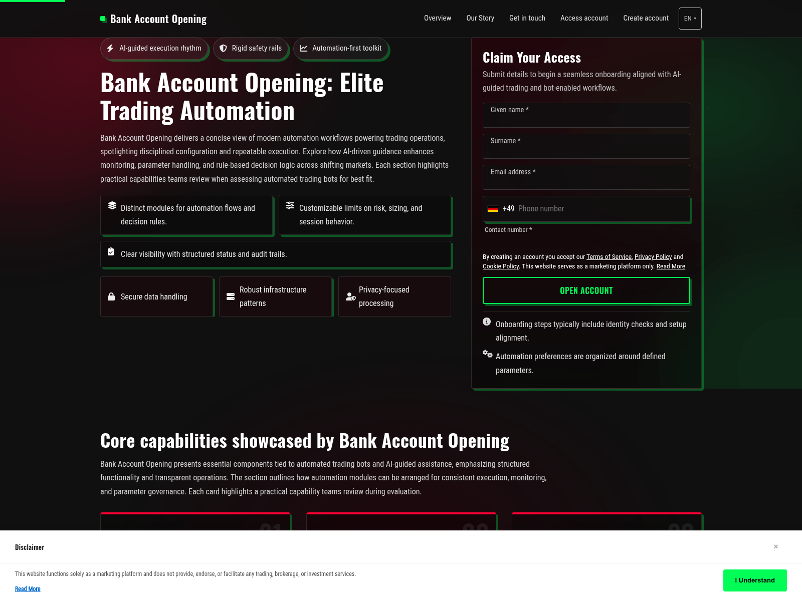 Screenshot of bankaccountopening.click