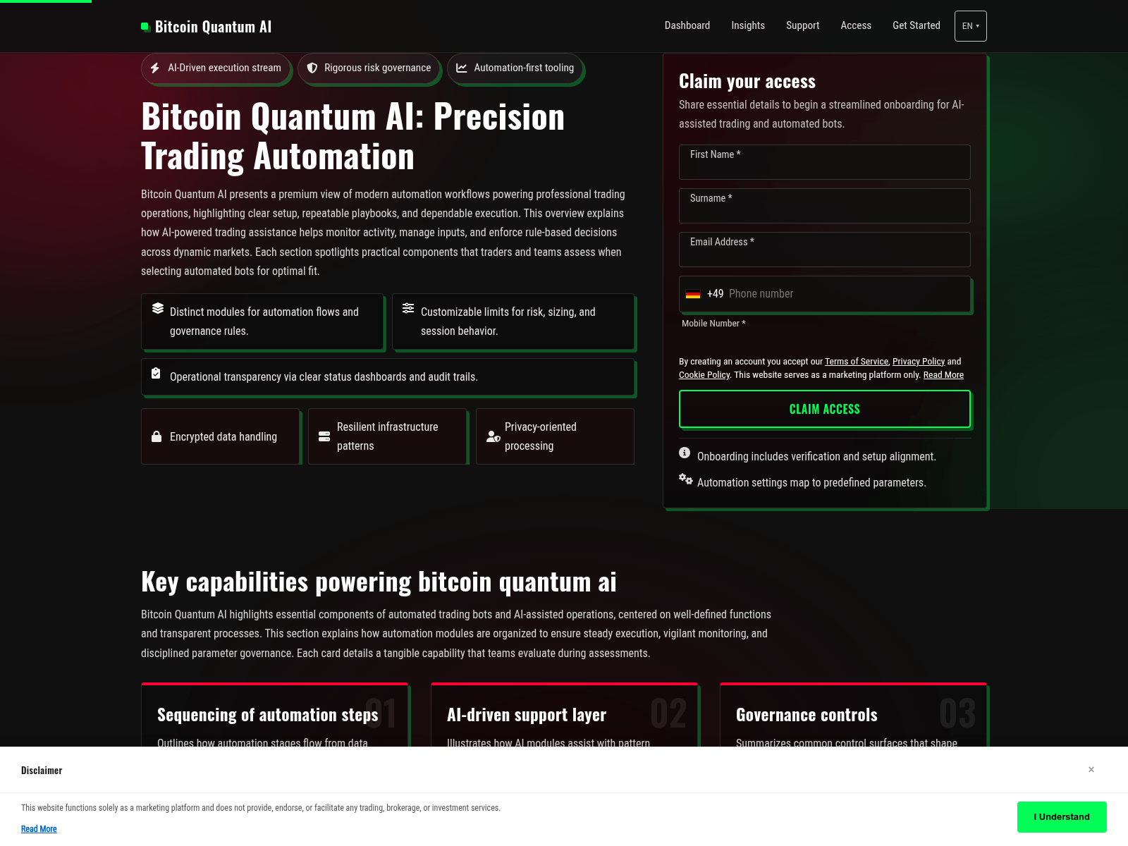Captura de pantalla de bitcoinquantumai.pro