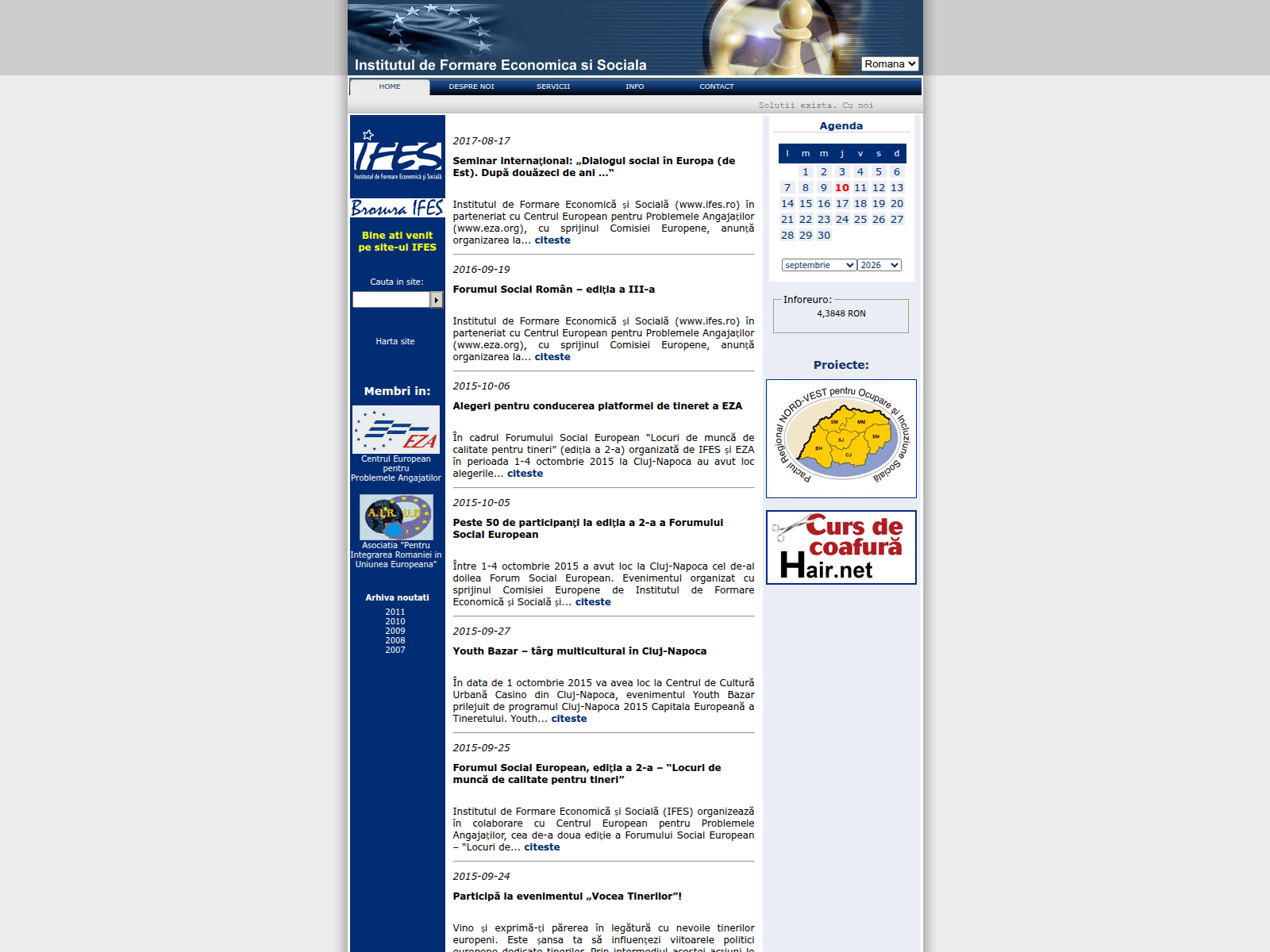 Screenshot of ifes.ro