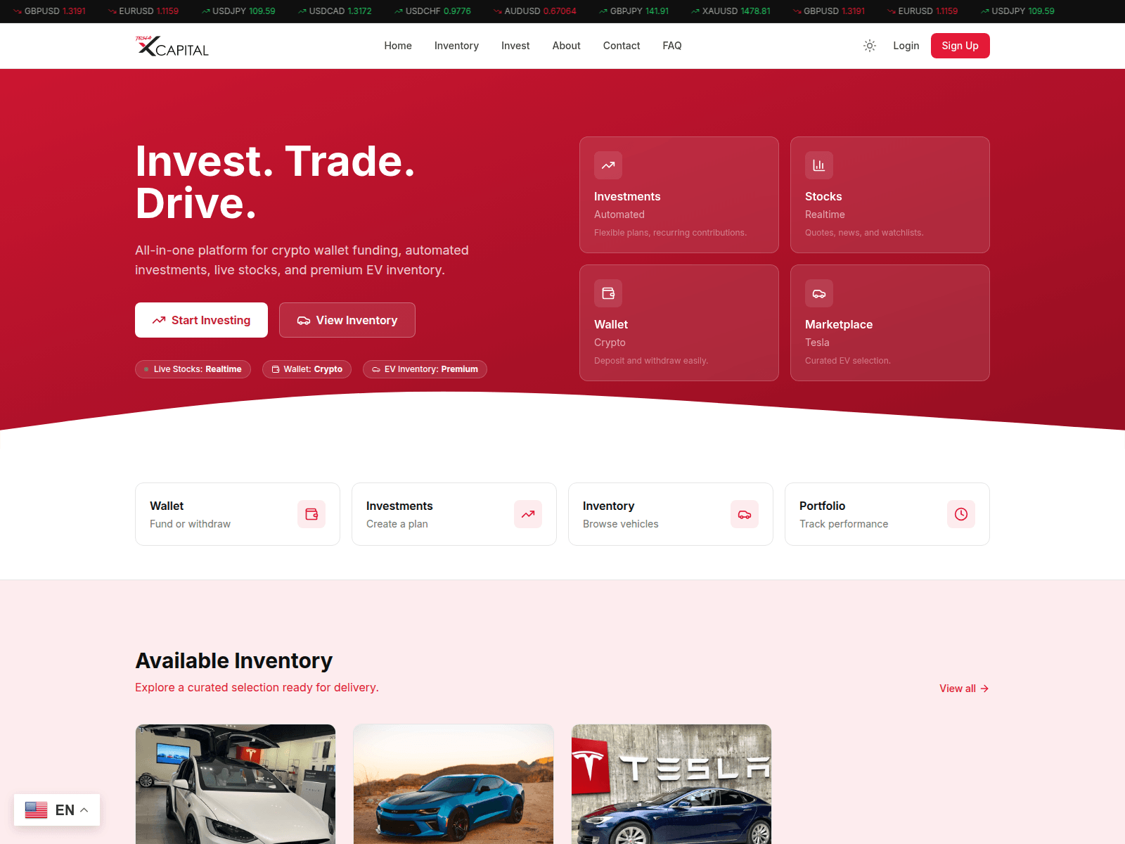 Screenshot of teslaxcapital.veliroz.us