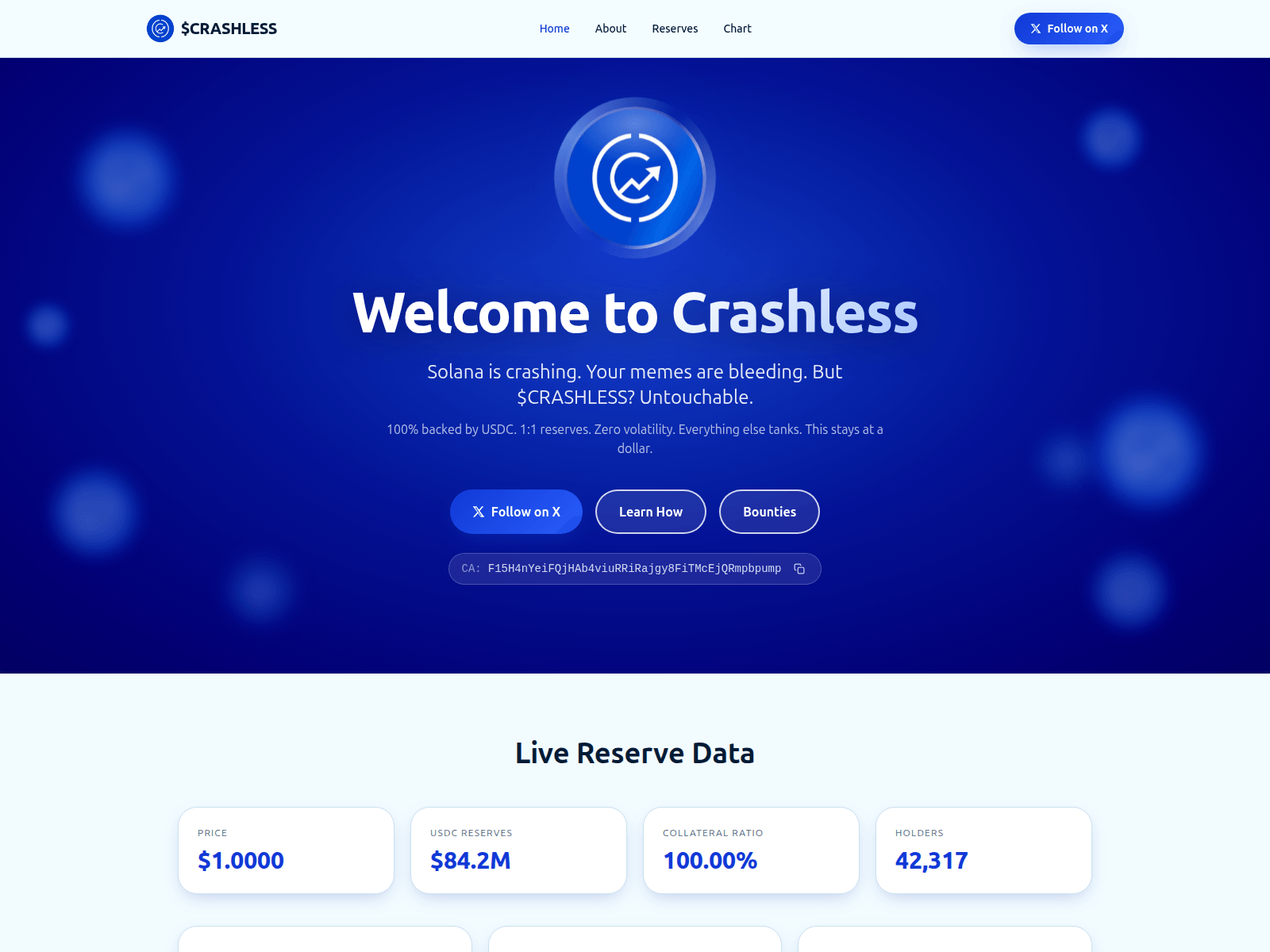 Screenshot of thecrashlesscoin.com