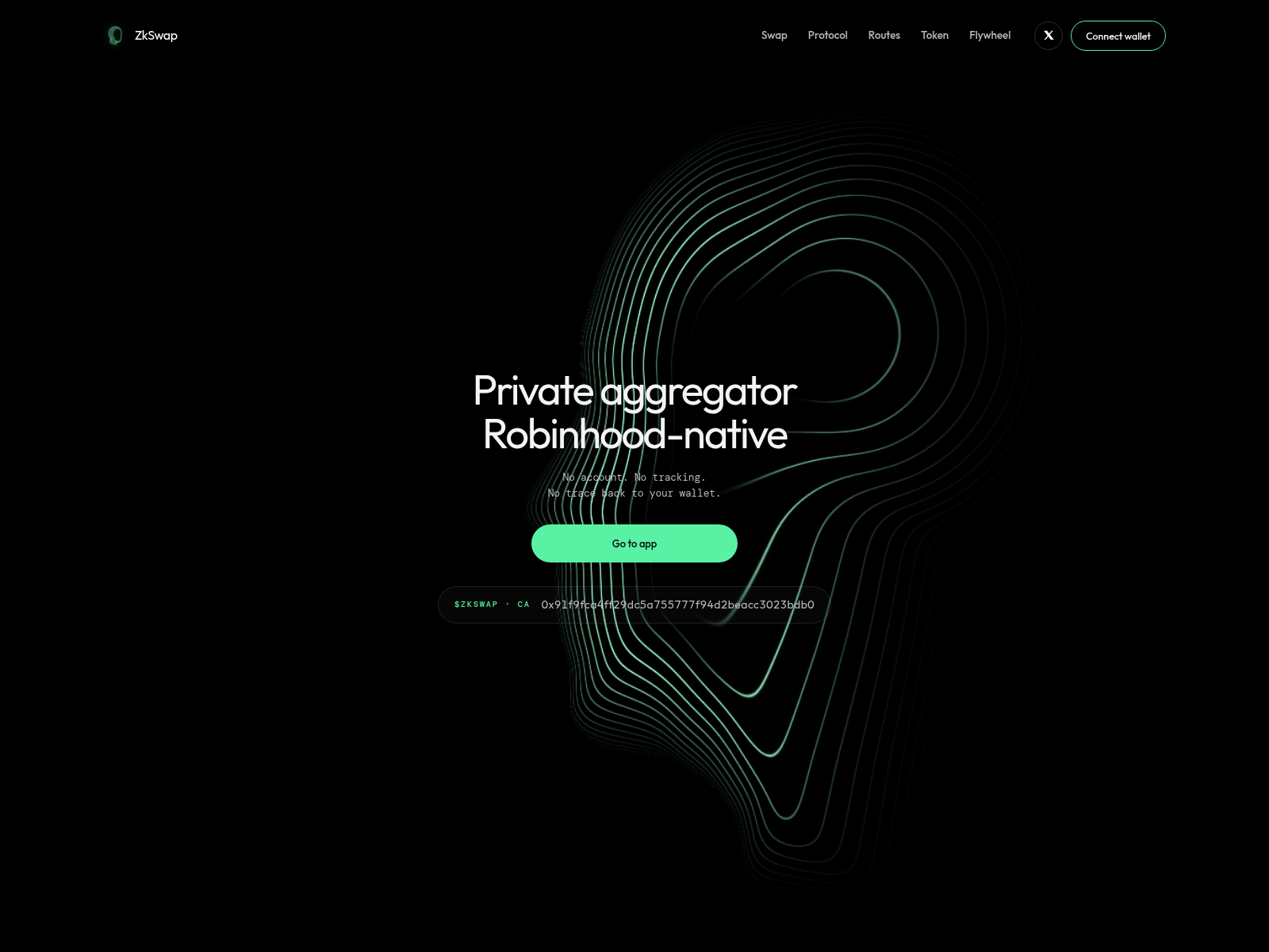 Screenshot of zkswap.live