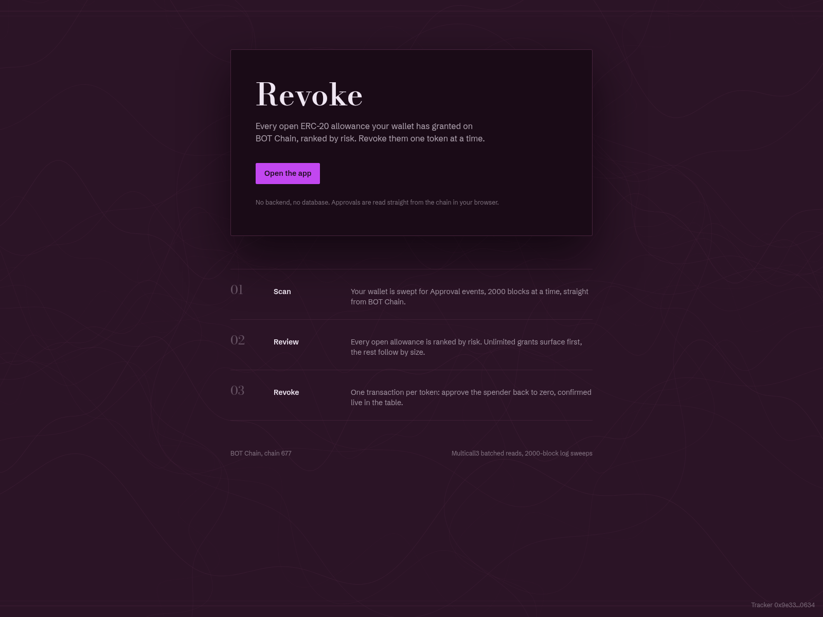 Screenshot von revoketx.xyz