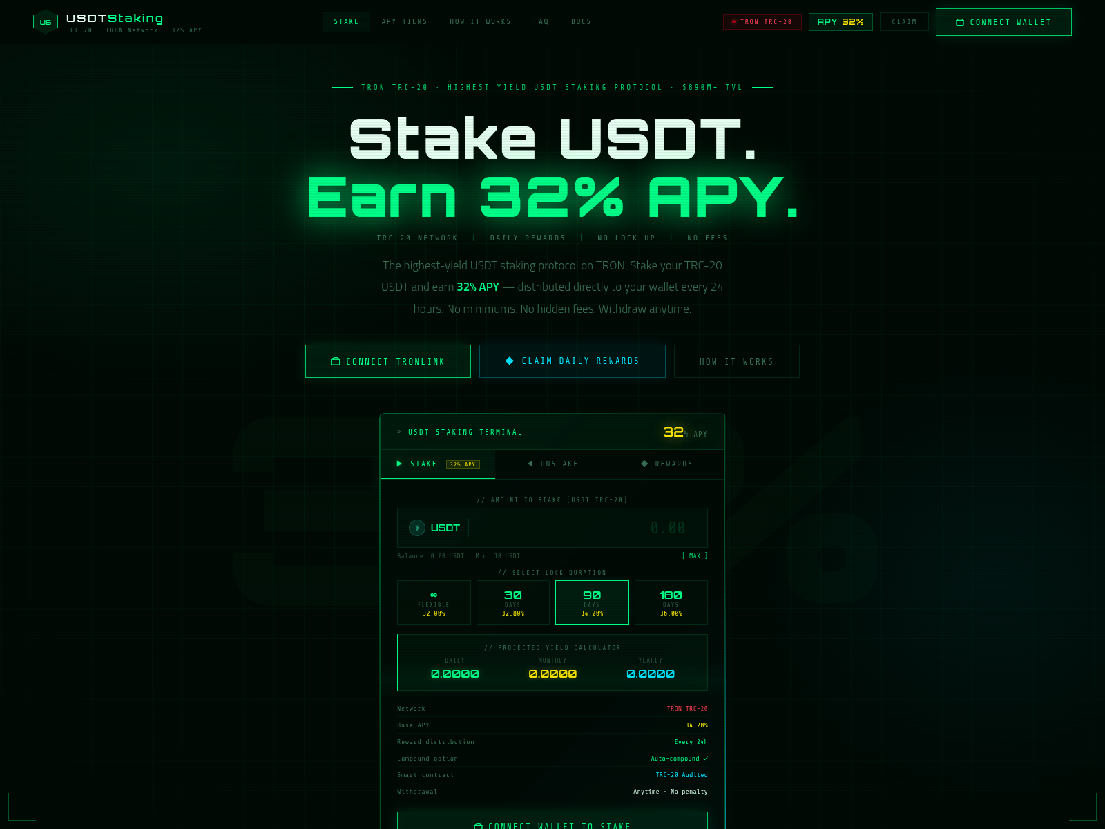 Screenshot von usdtstaking.vercel.app