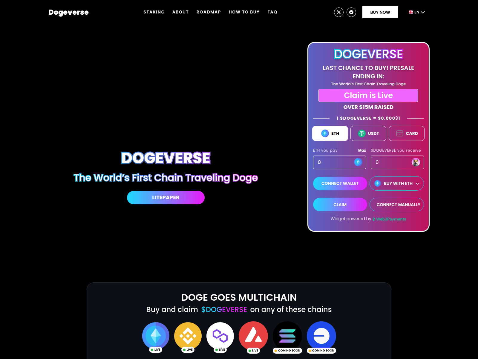 Screenshot of thedogeverse-live.pages.dev