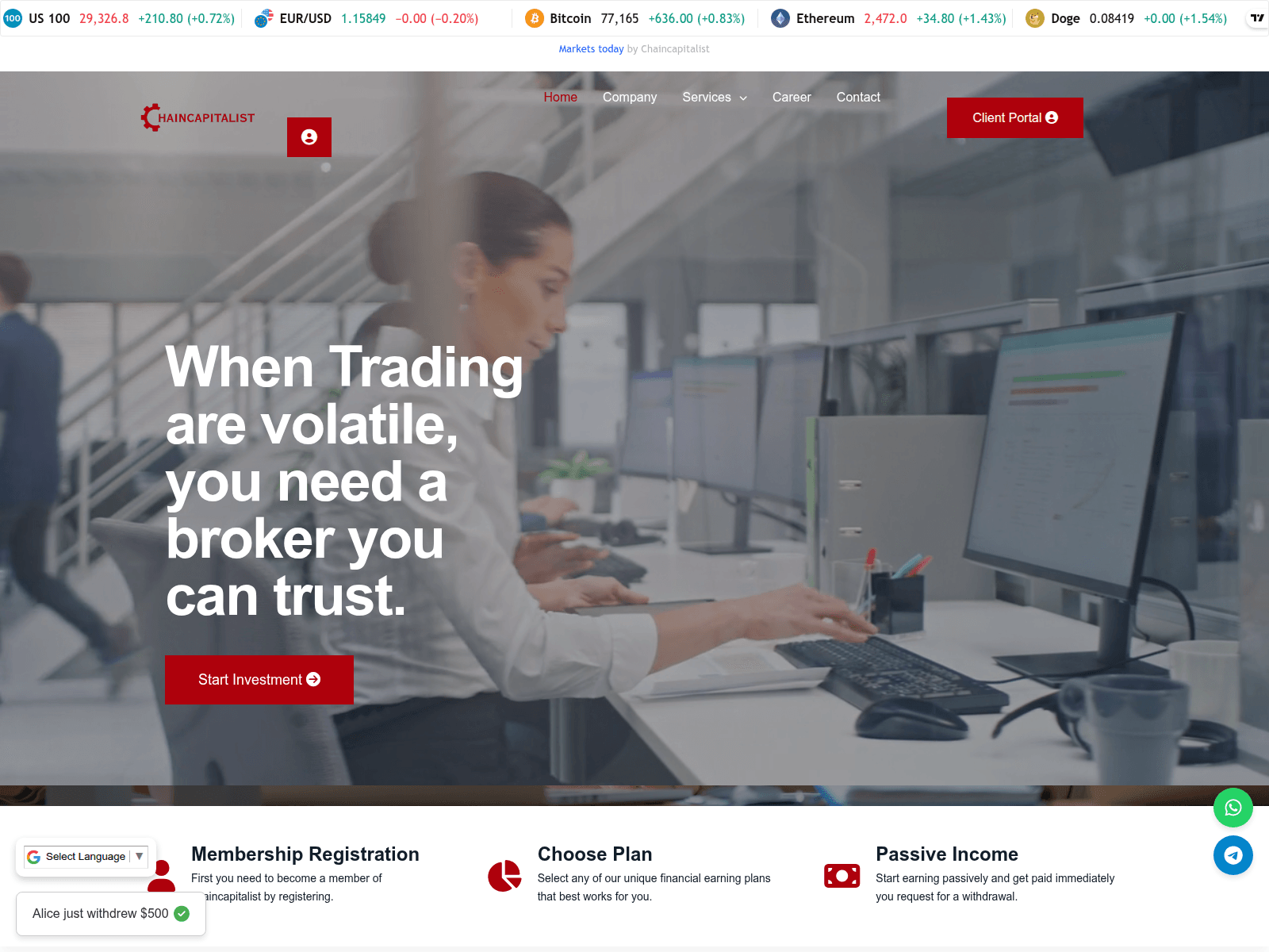 Знімок екрана chaincapitalist.com