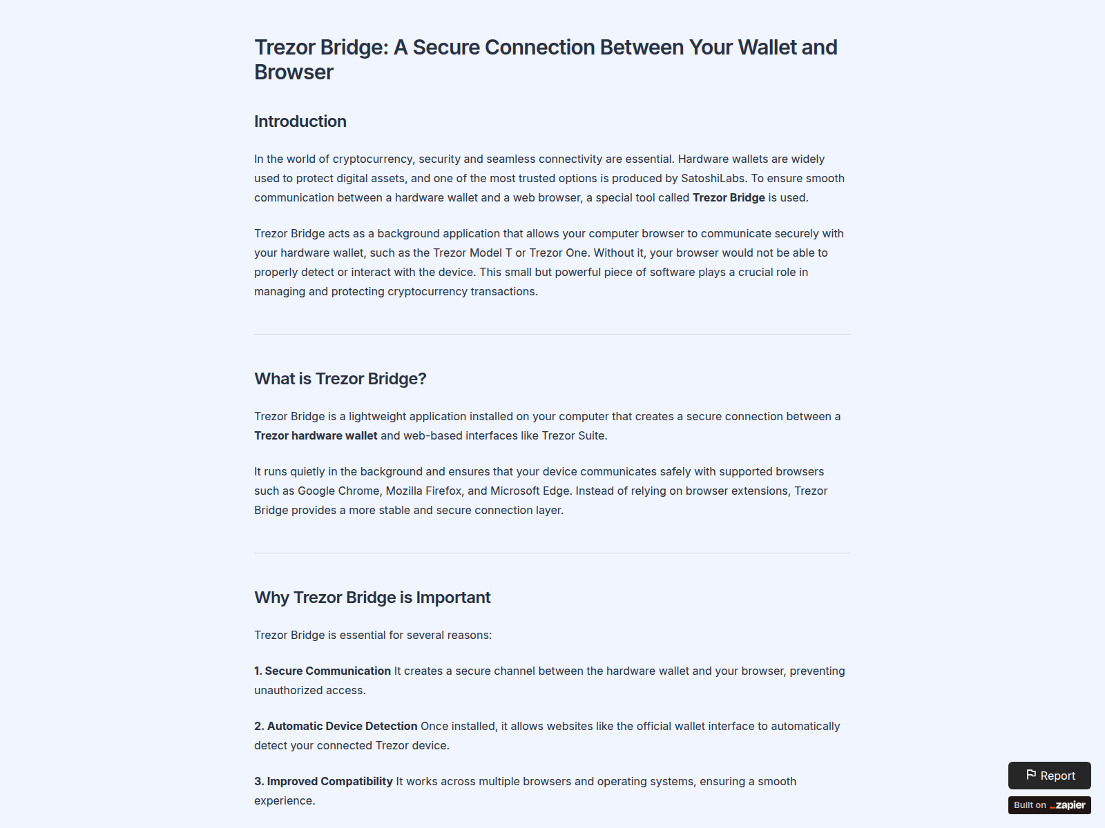 Screenshot of trzbridge.zapier.app