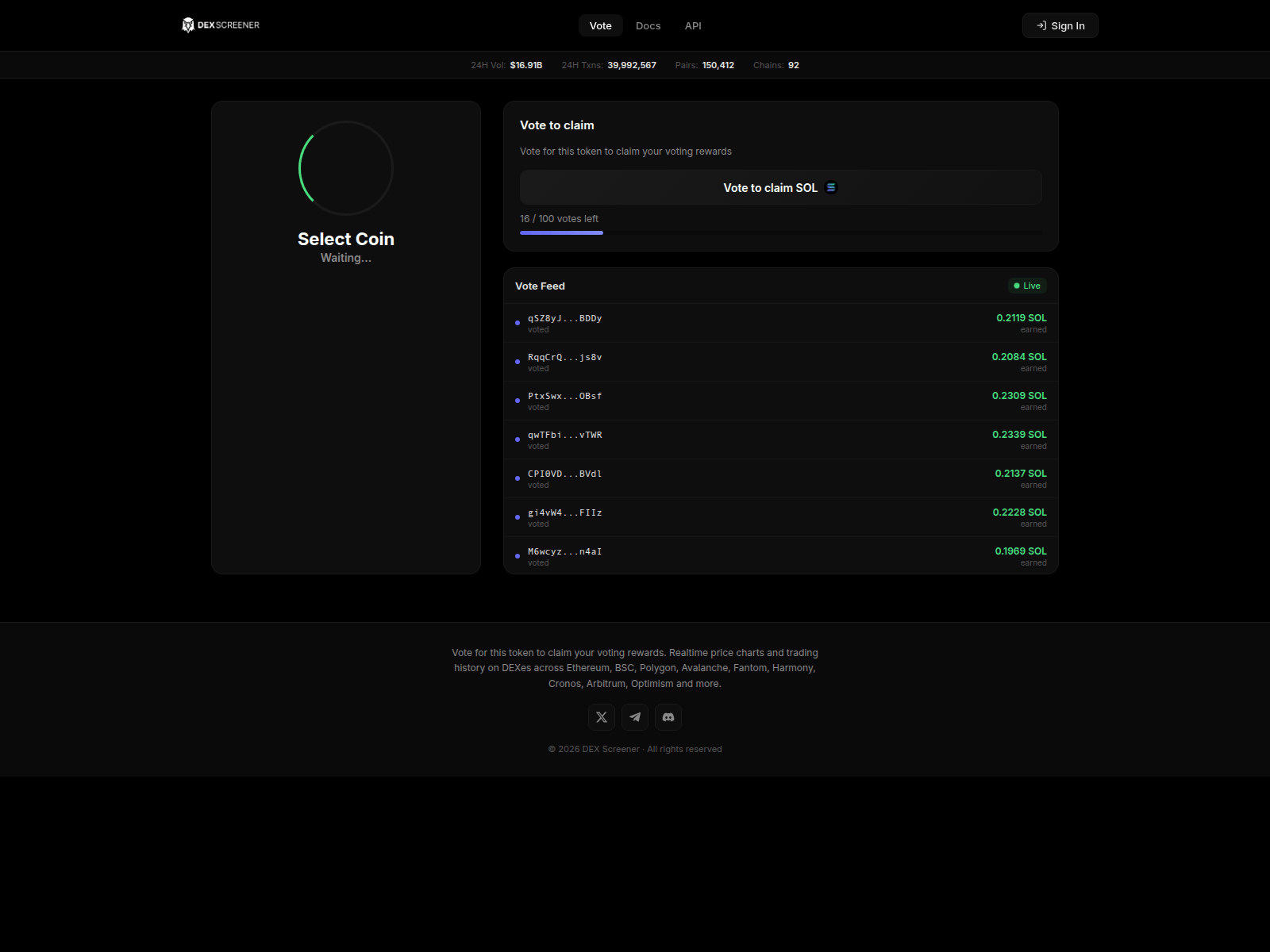 Screenshot of dexscreener.fyi