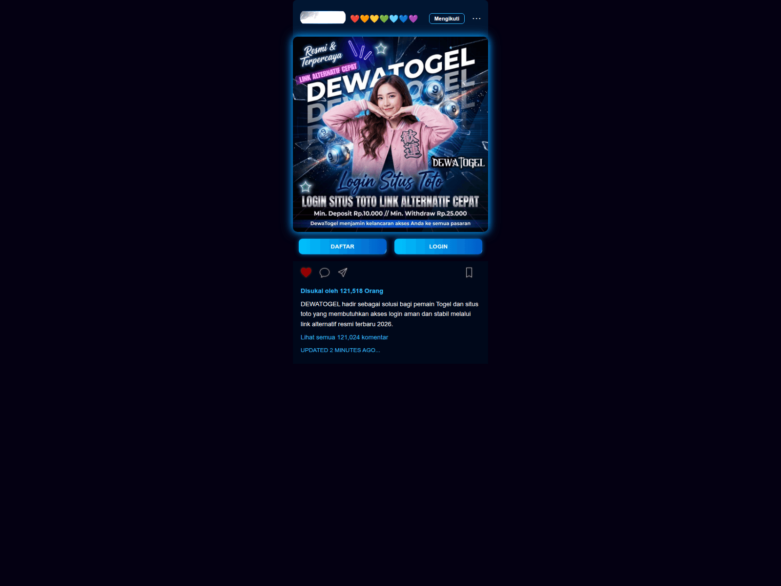 Screenshot of logindewatogel.pages.dev