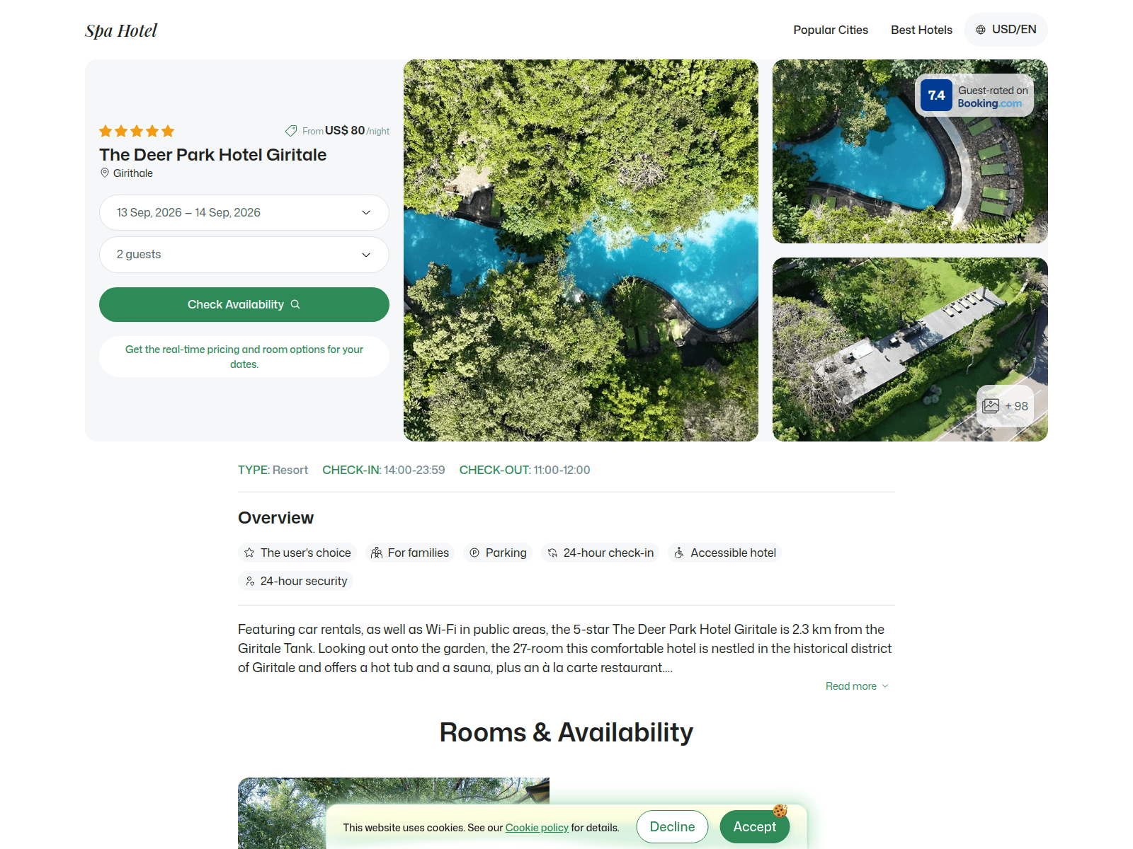 [Ekran görüntüsü] deerpark.spahotel.guru
