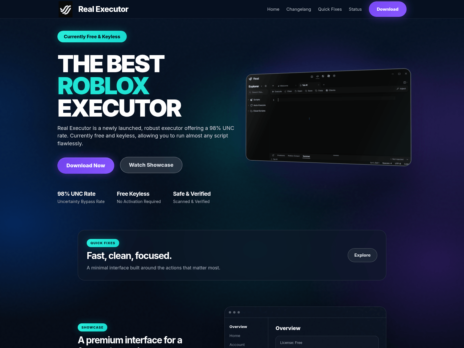 Screenshot of real-executor.github.io