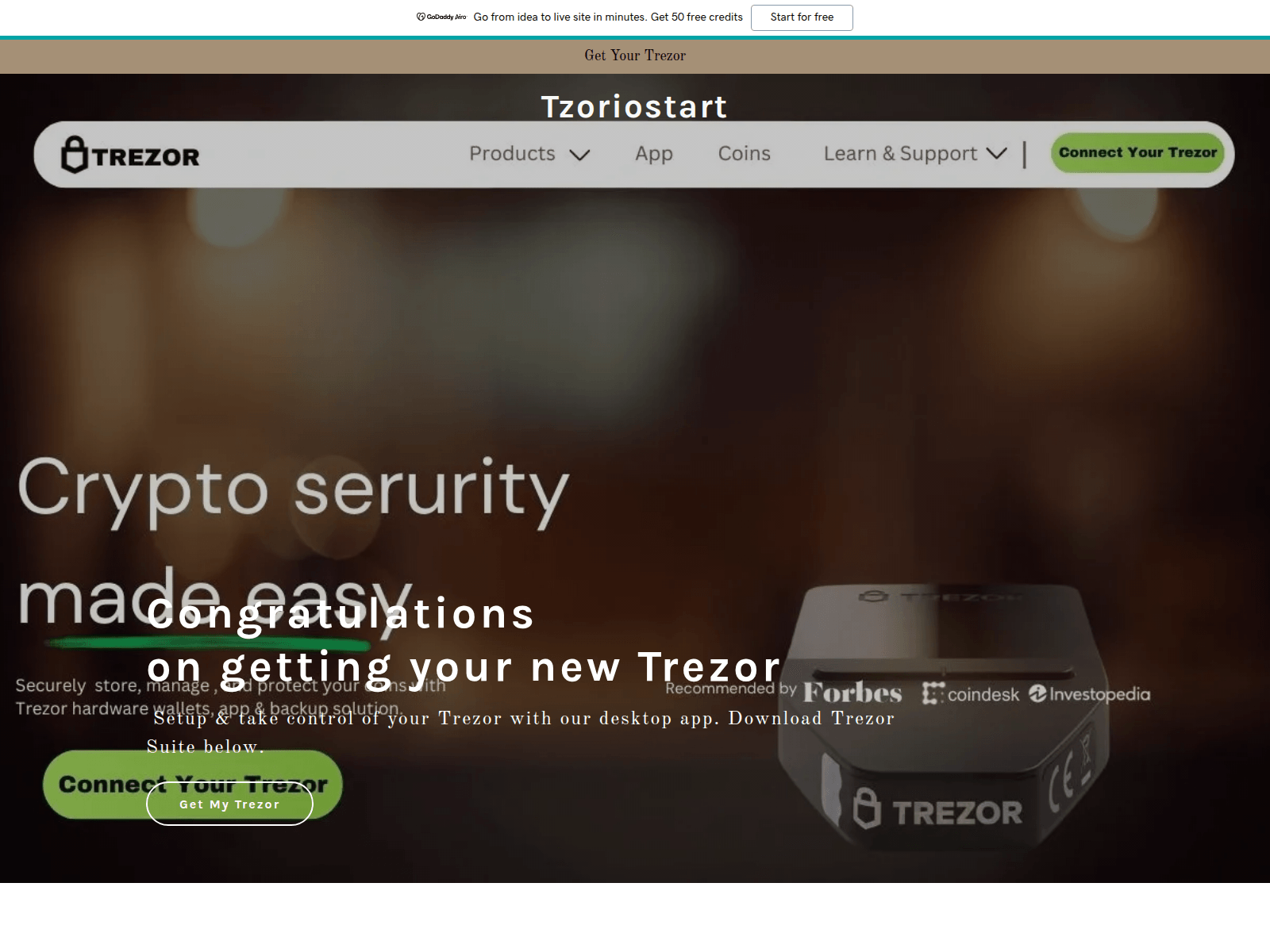 Screenshot of tzoriostart.godaddysites.com