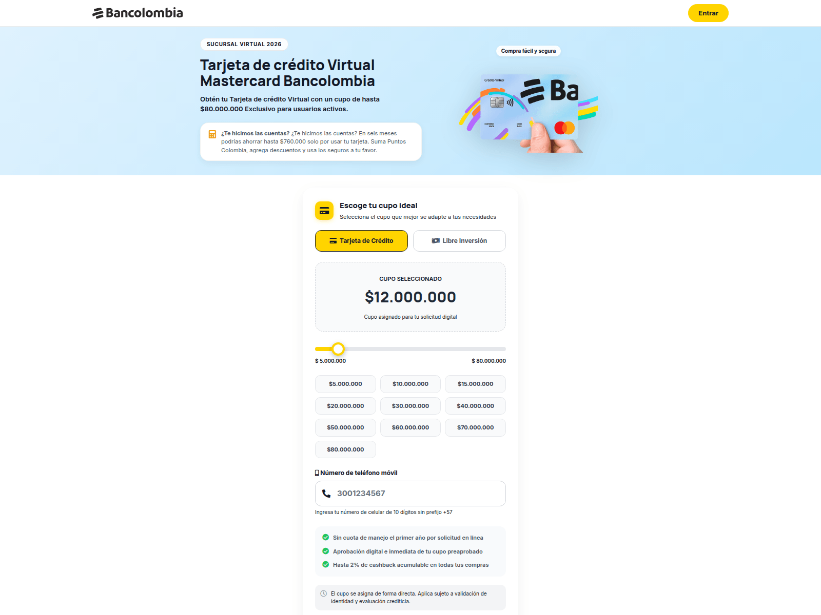 Screenshot of creditscolombia.com