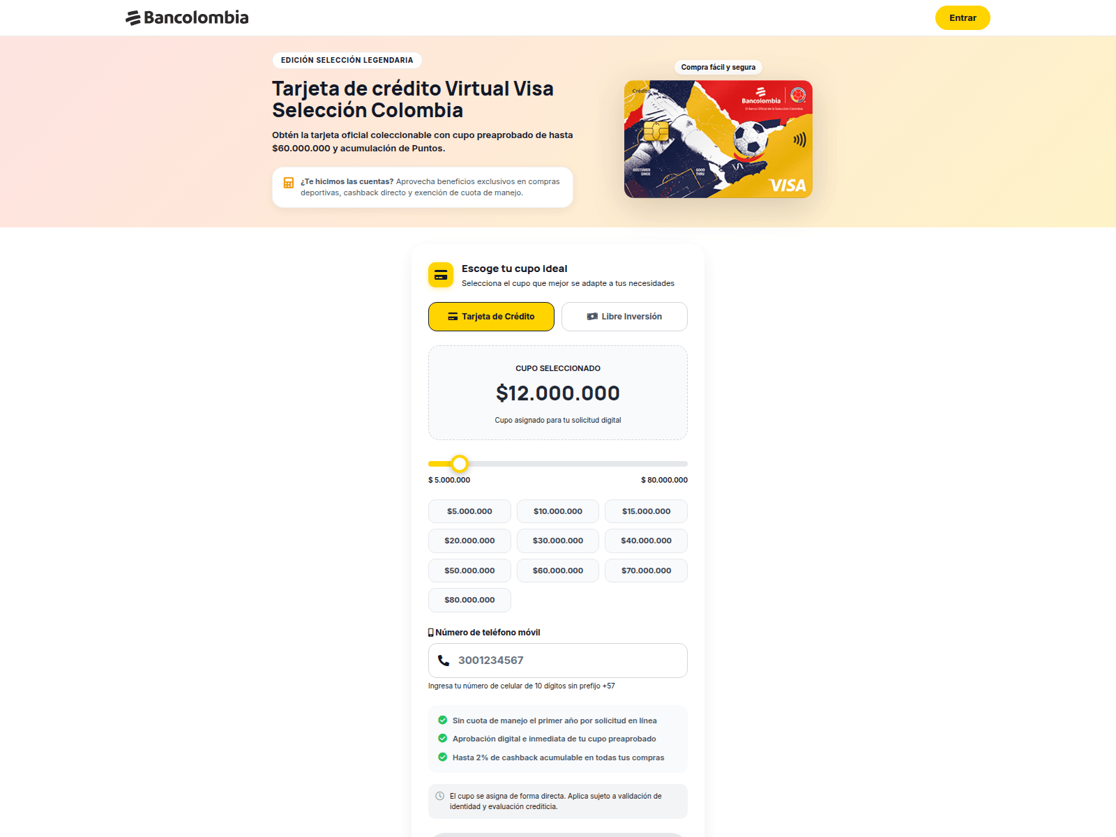 Screenshot of procedimiento.creditscolombia.com
