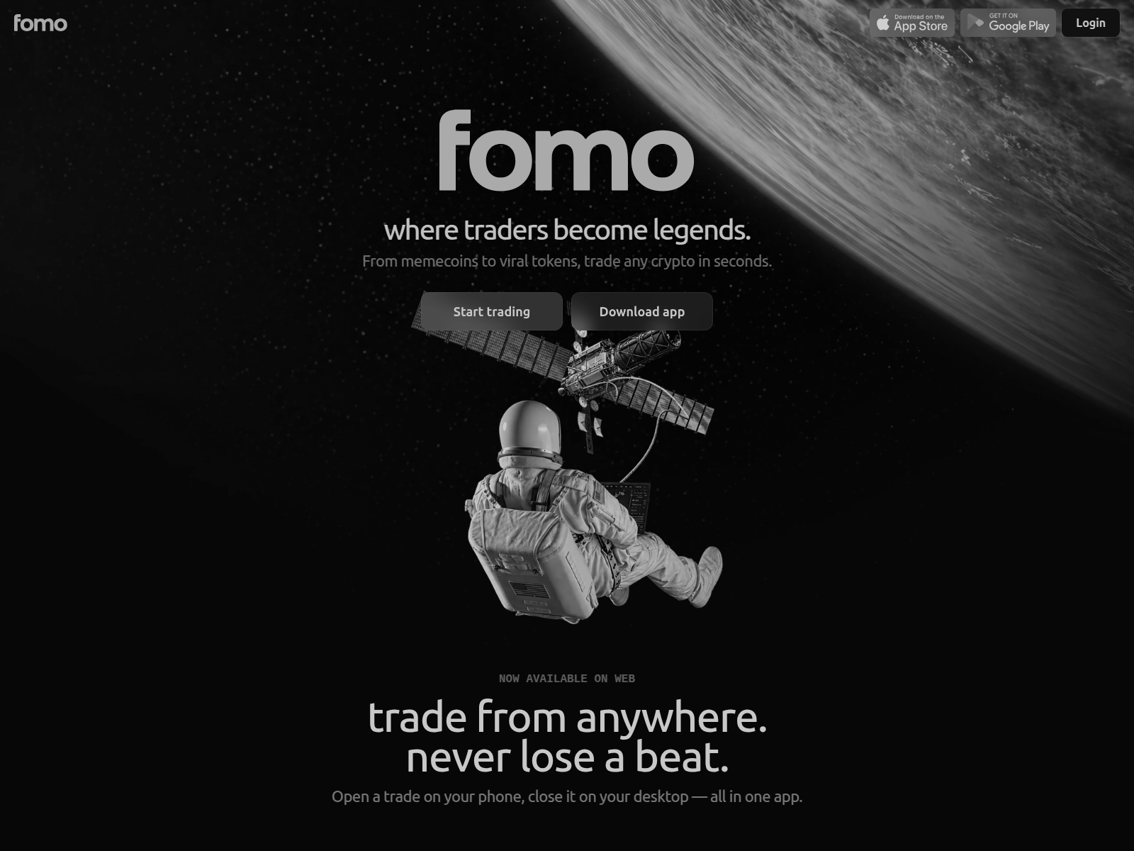 Screenshot of fomoappfamily.com