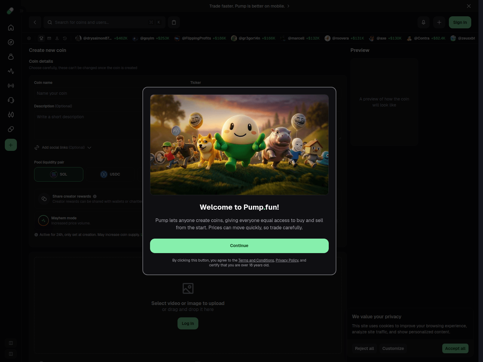Screenshot of pumpfunlive.org