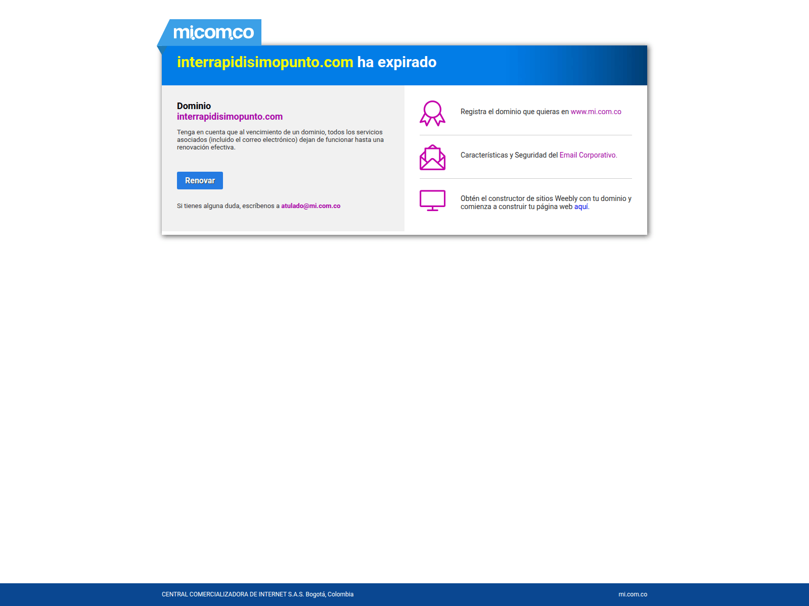 Screenshot of interrapidisimopunto.com
