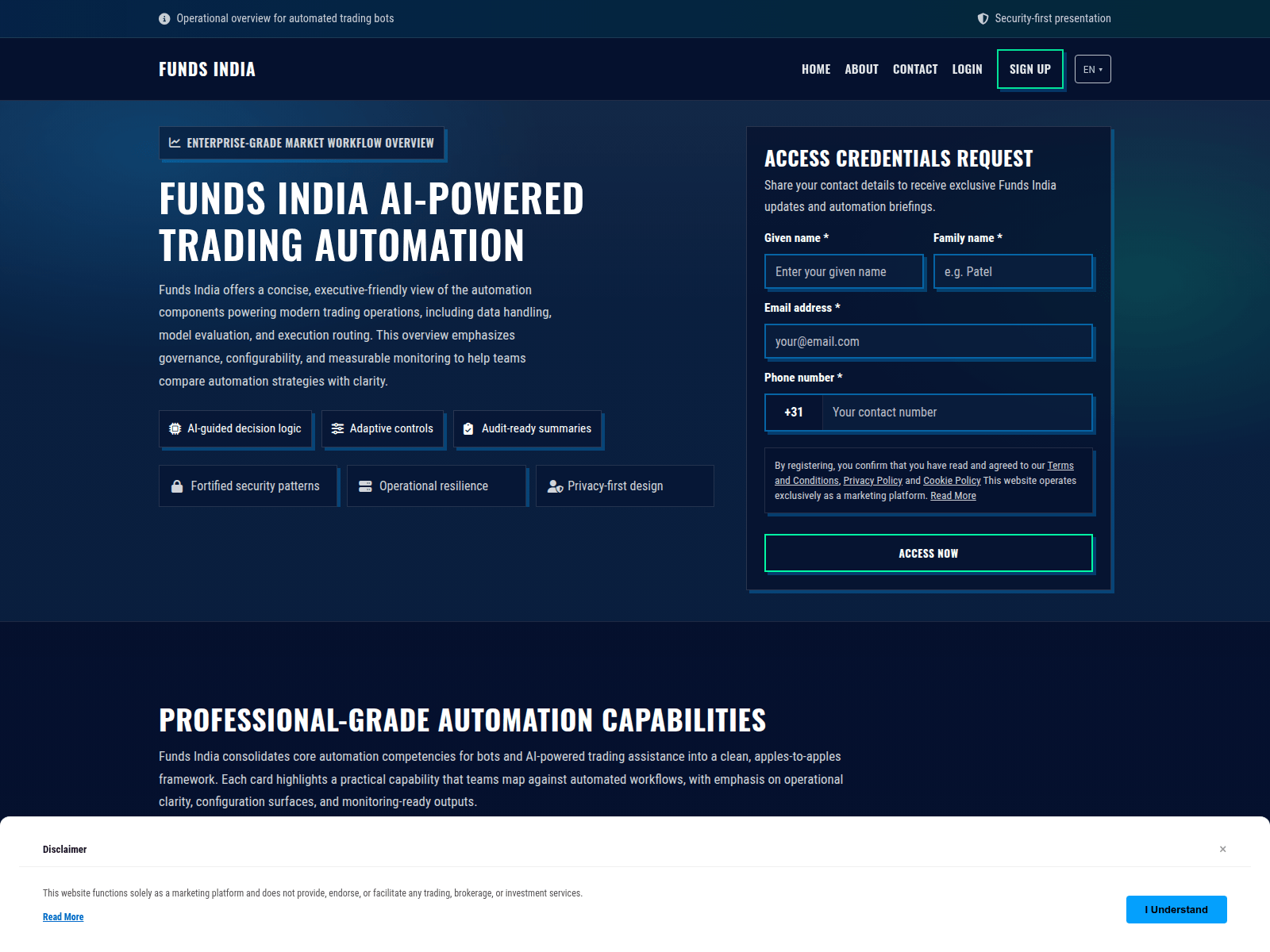 Screenshot of fundsindia.pro