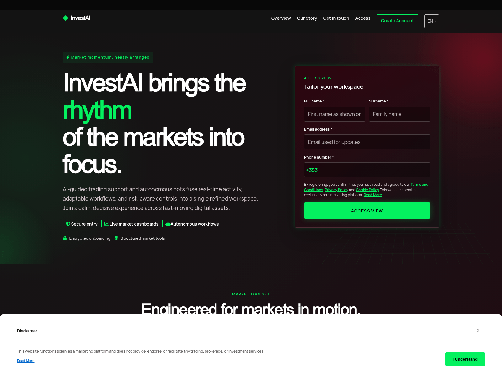 Screenshot of investaisystem.digital
