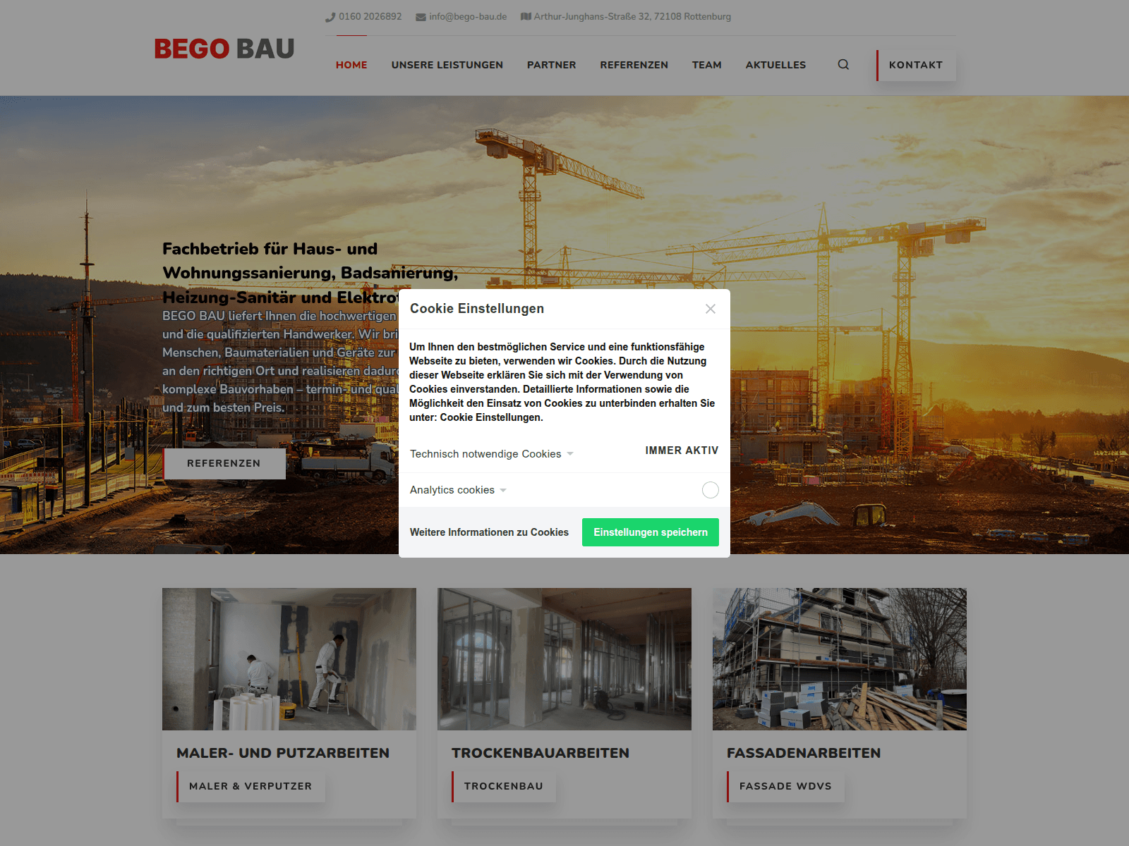Screenshot of bego-bau.de