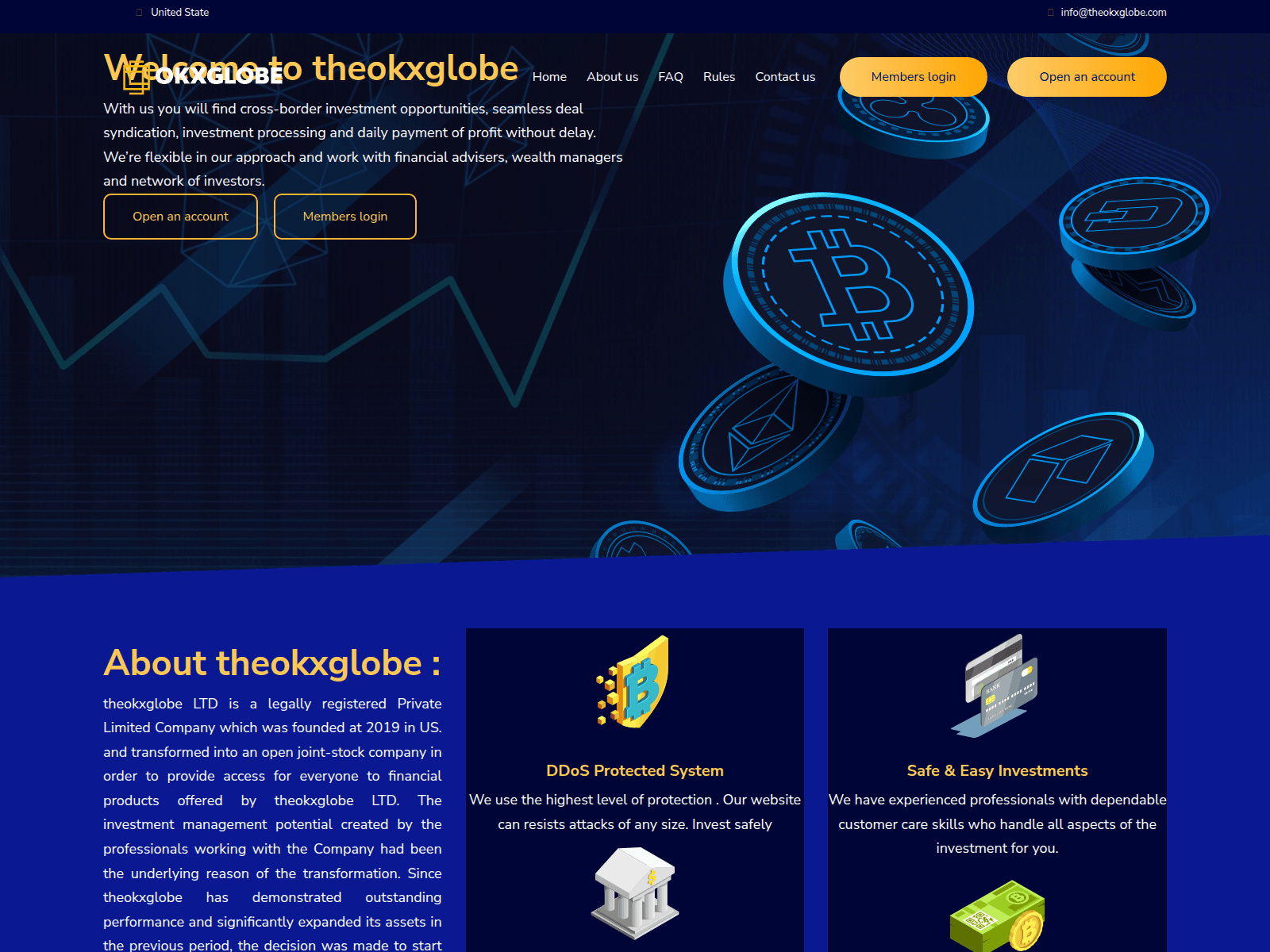 Screenshot of theokxglobe.com