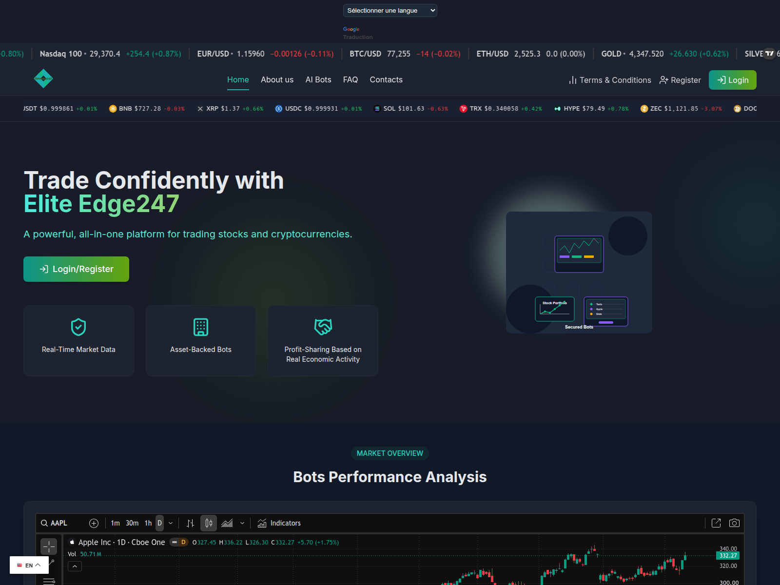 Screenshot von eliteedge247.com