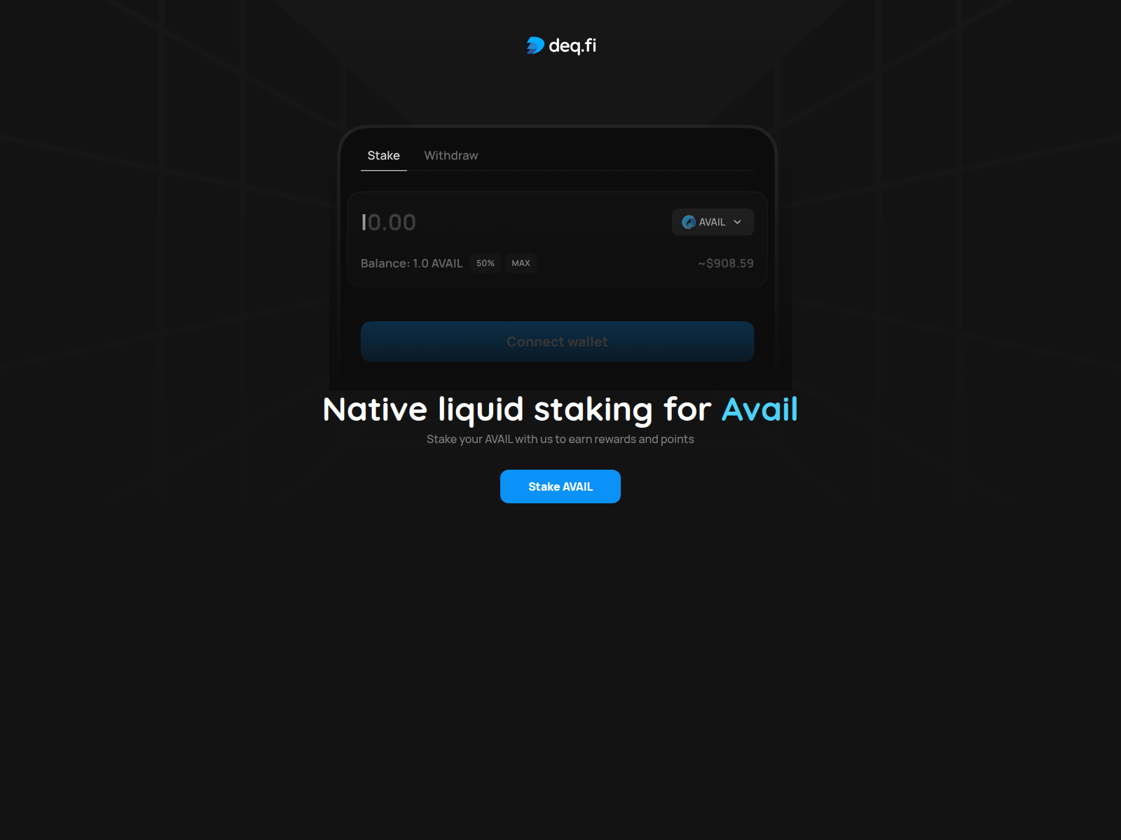 Screenshot von deq-fi.vercel.app