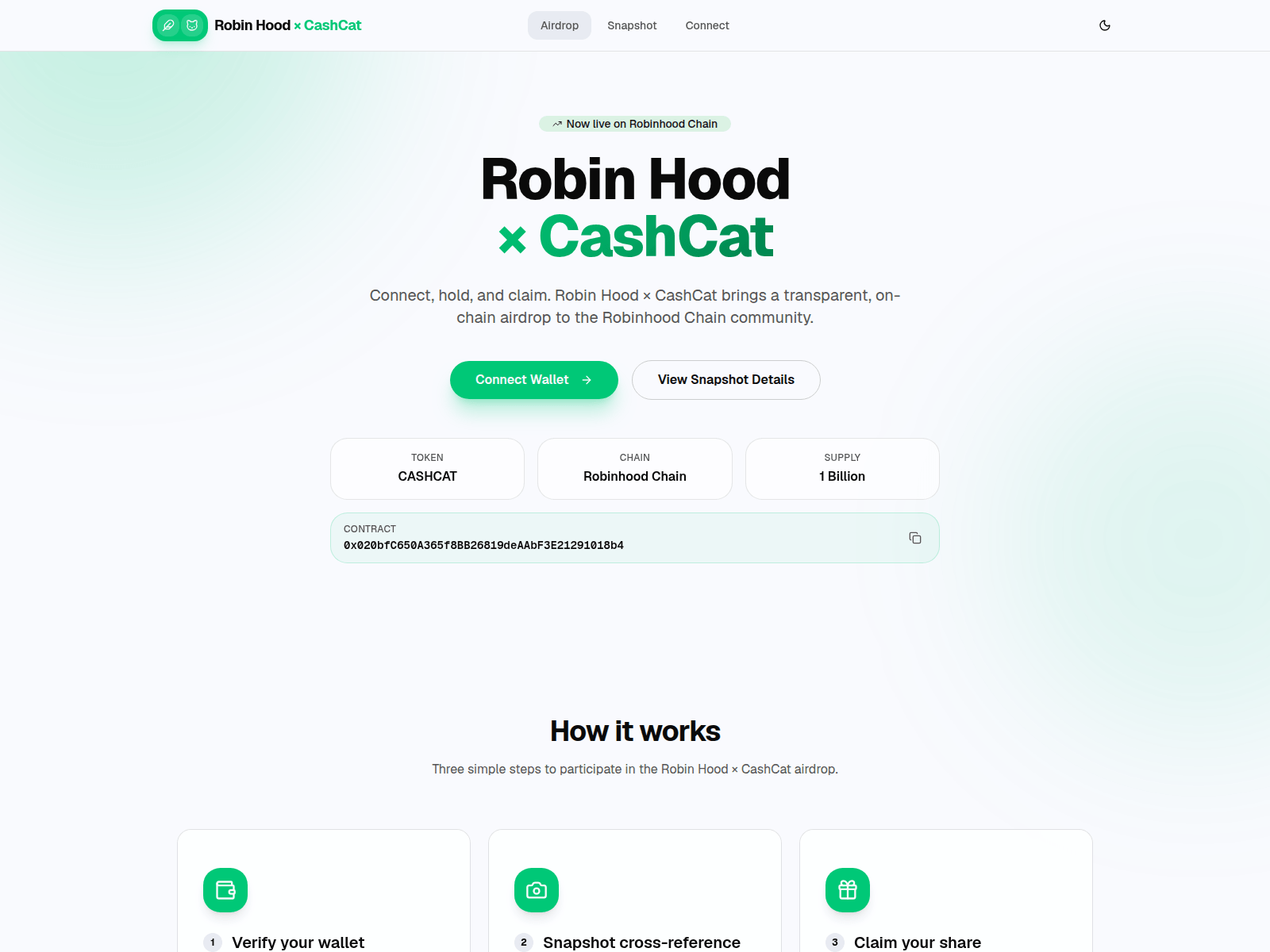 Screenshot of robinhoodcashcat.com