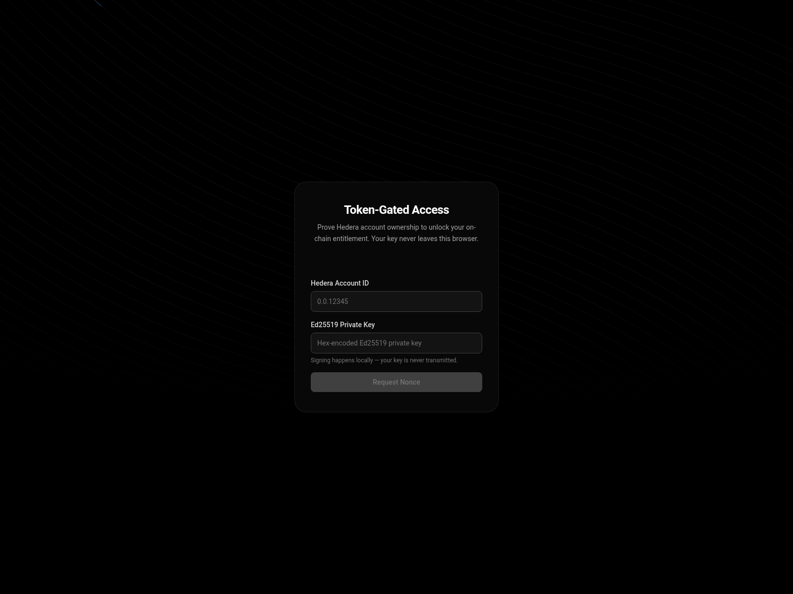 Screenshot of hedera-demo.apps.arkivist.io