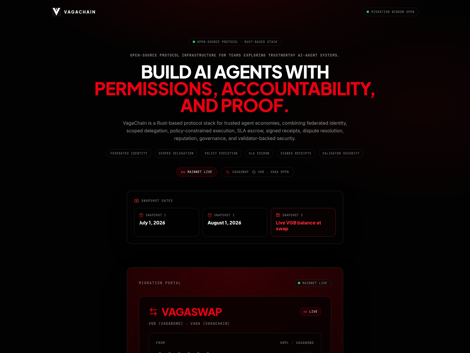 Screenshot of vagachainmainnet.com