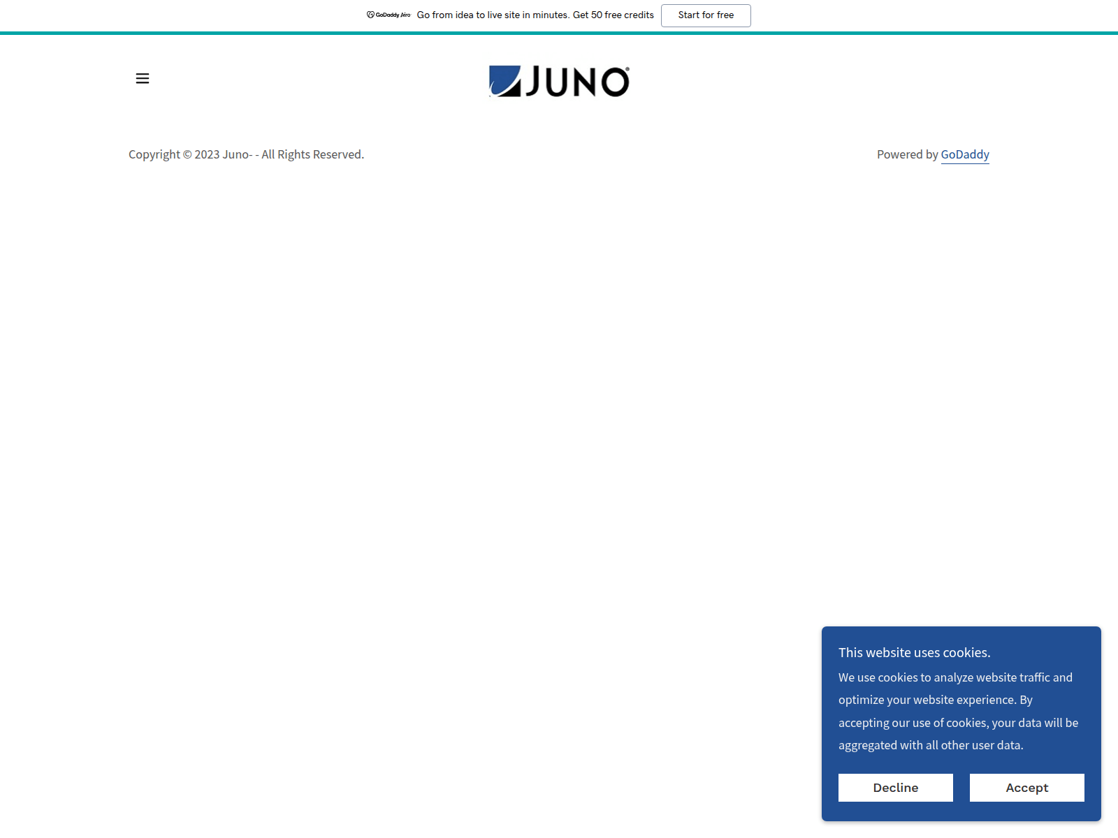 Screenshot of juno65.godaddysites.com