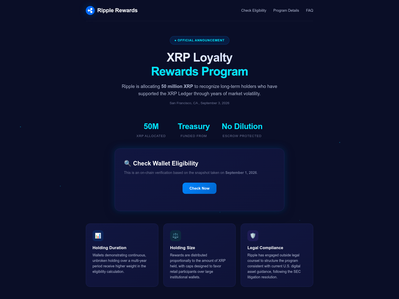 Screenshot of xrpl-loyalty.com