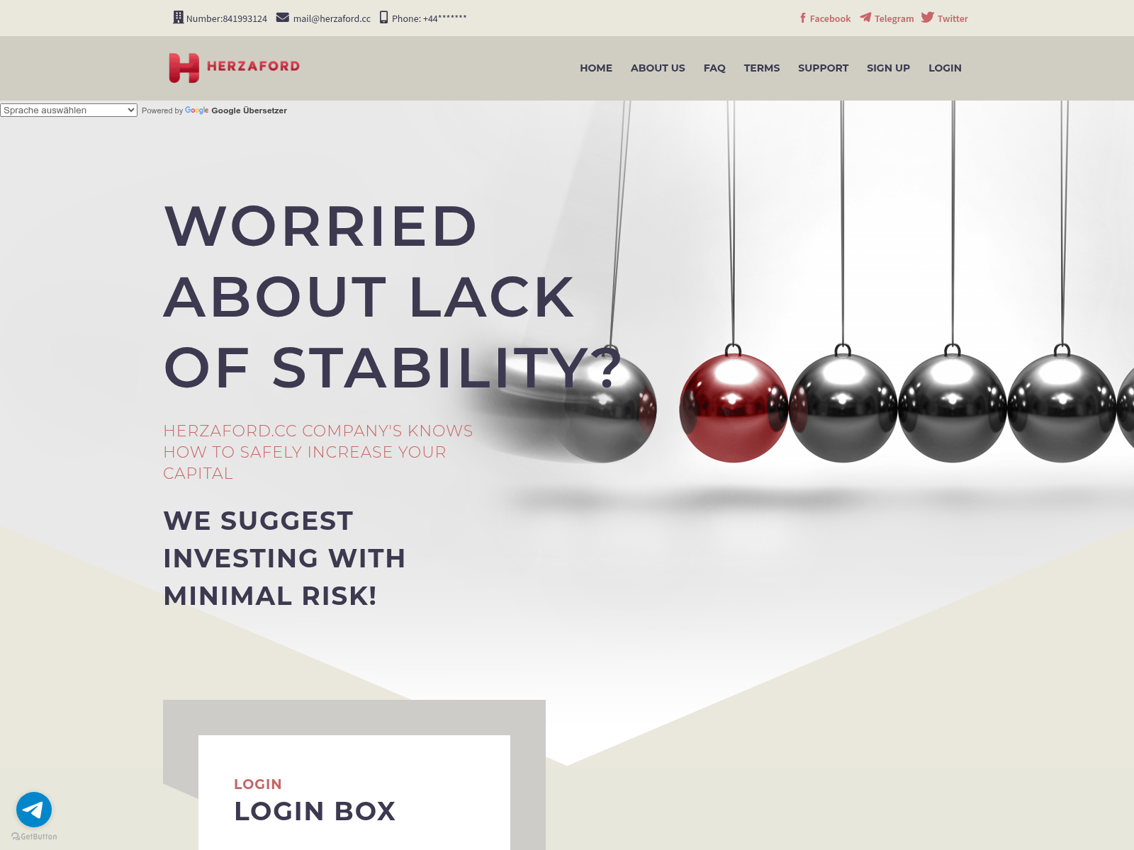 Screenshot of herzaford.cc