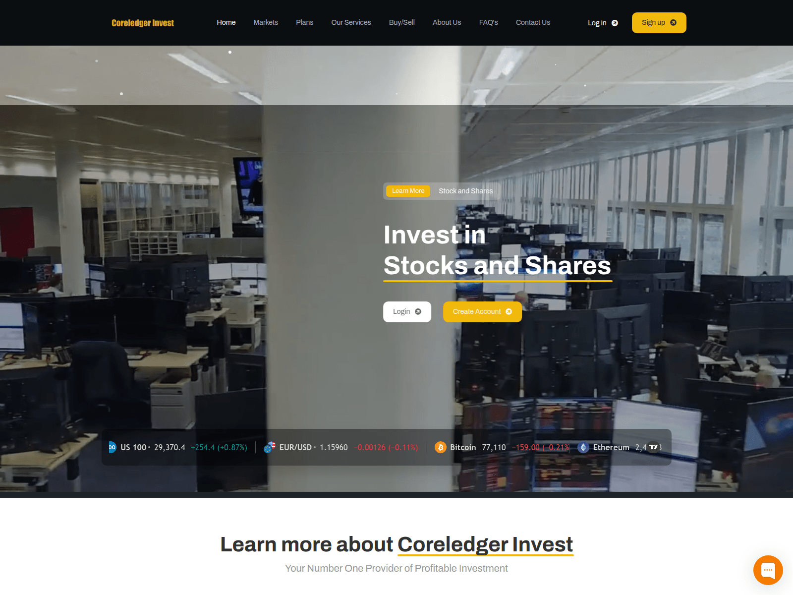 Знімок екрана coreledgerinvest.com