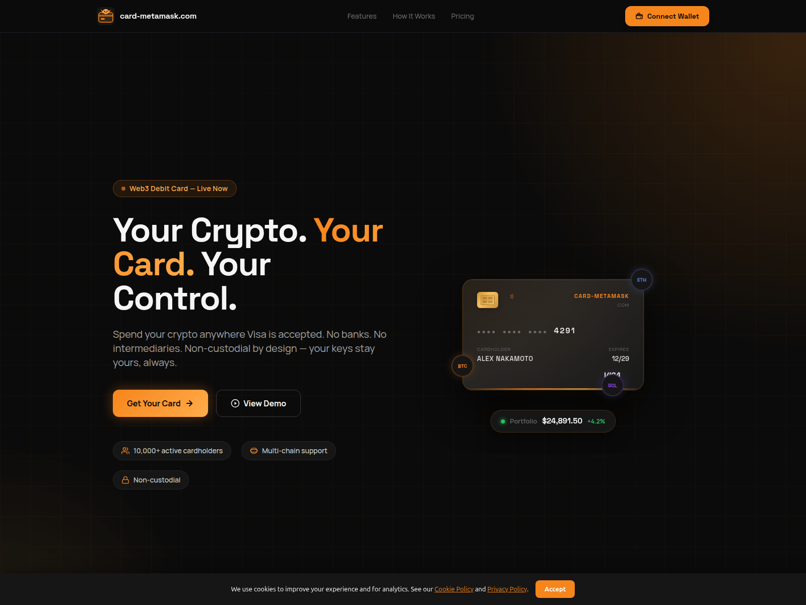 Screenshot of card-metamask.com
