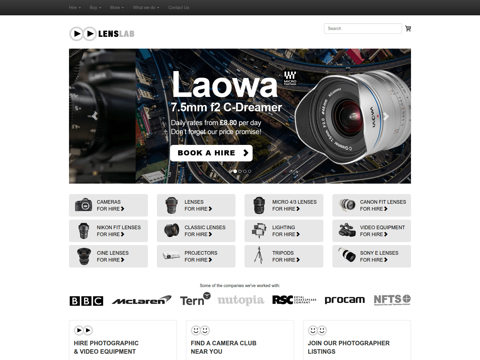 Screenshot of lenslab.co.uk