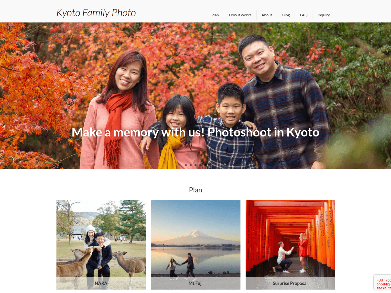 Captura de pantalla de kyotofamilyphoto.live