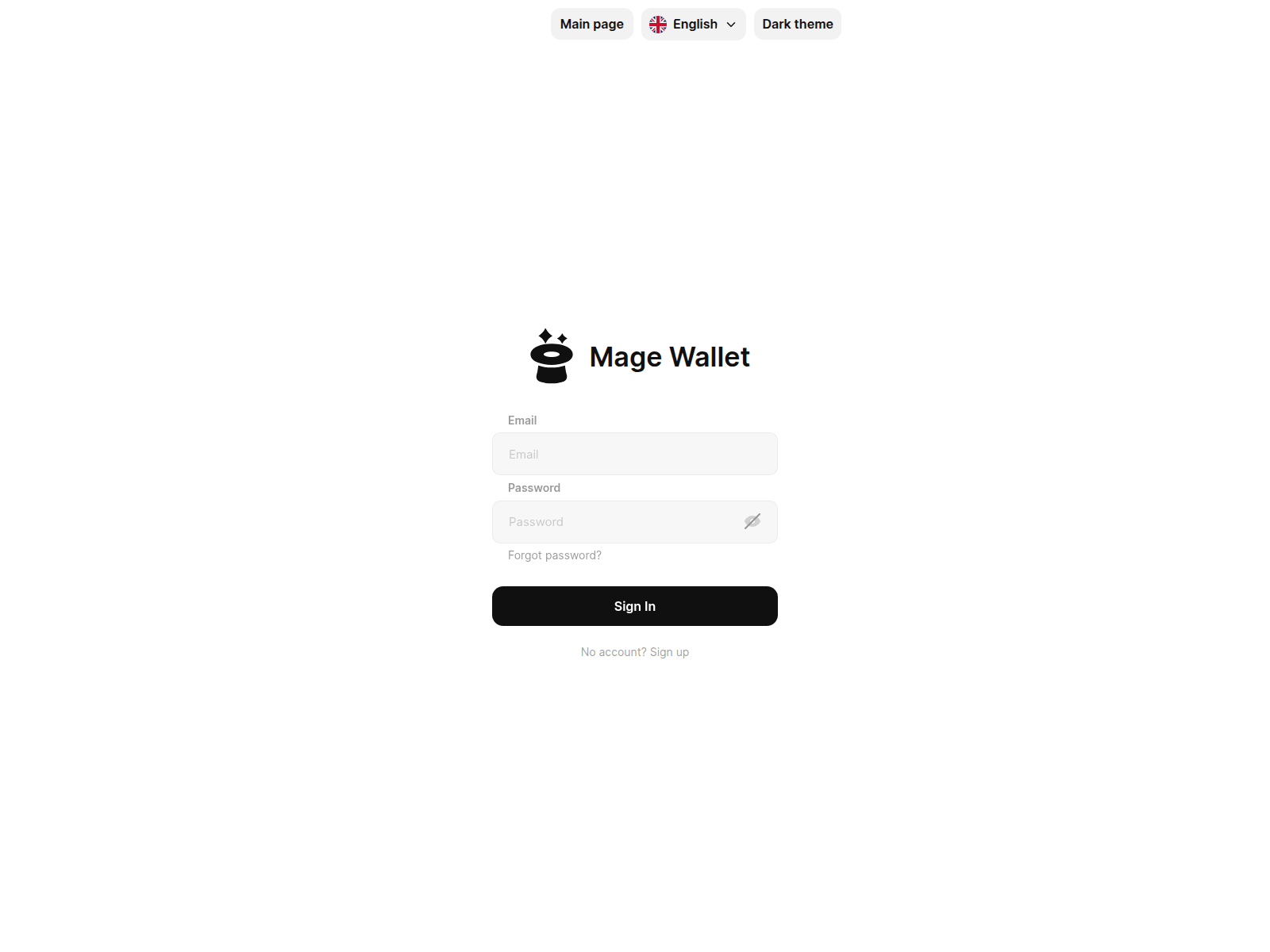 Captura de tela de app.magewallet.io
