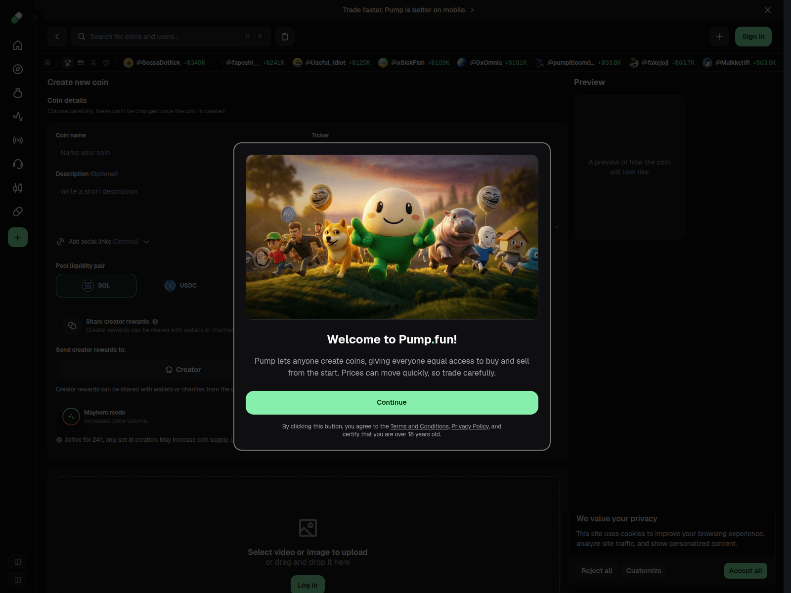 Screenshot of pumpfunlive.co