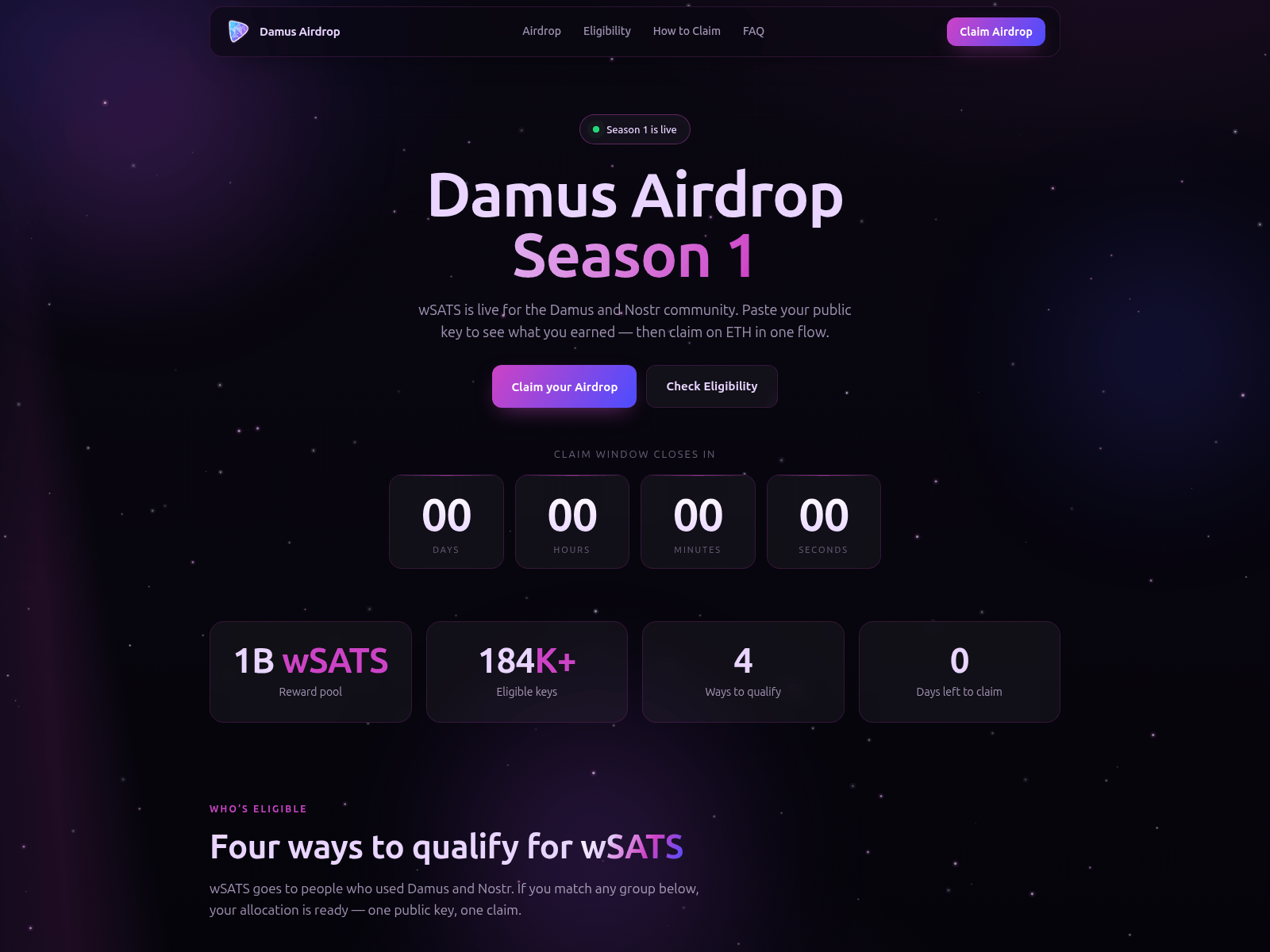 Screenshot of damusdrop.live