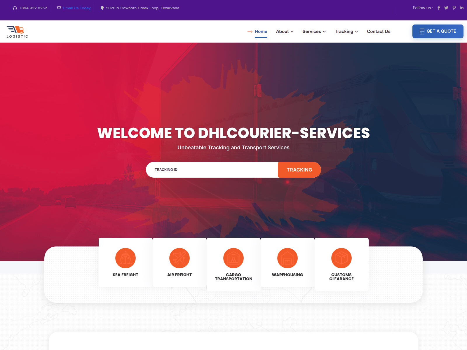 Screenshot of dhlcourier-services.live