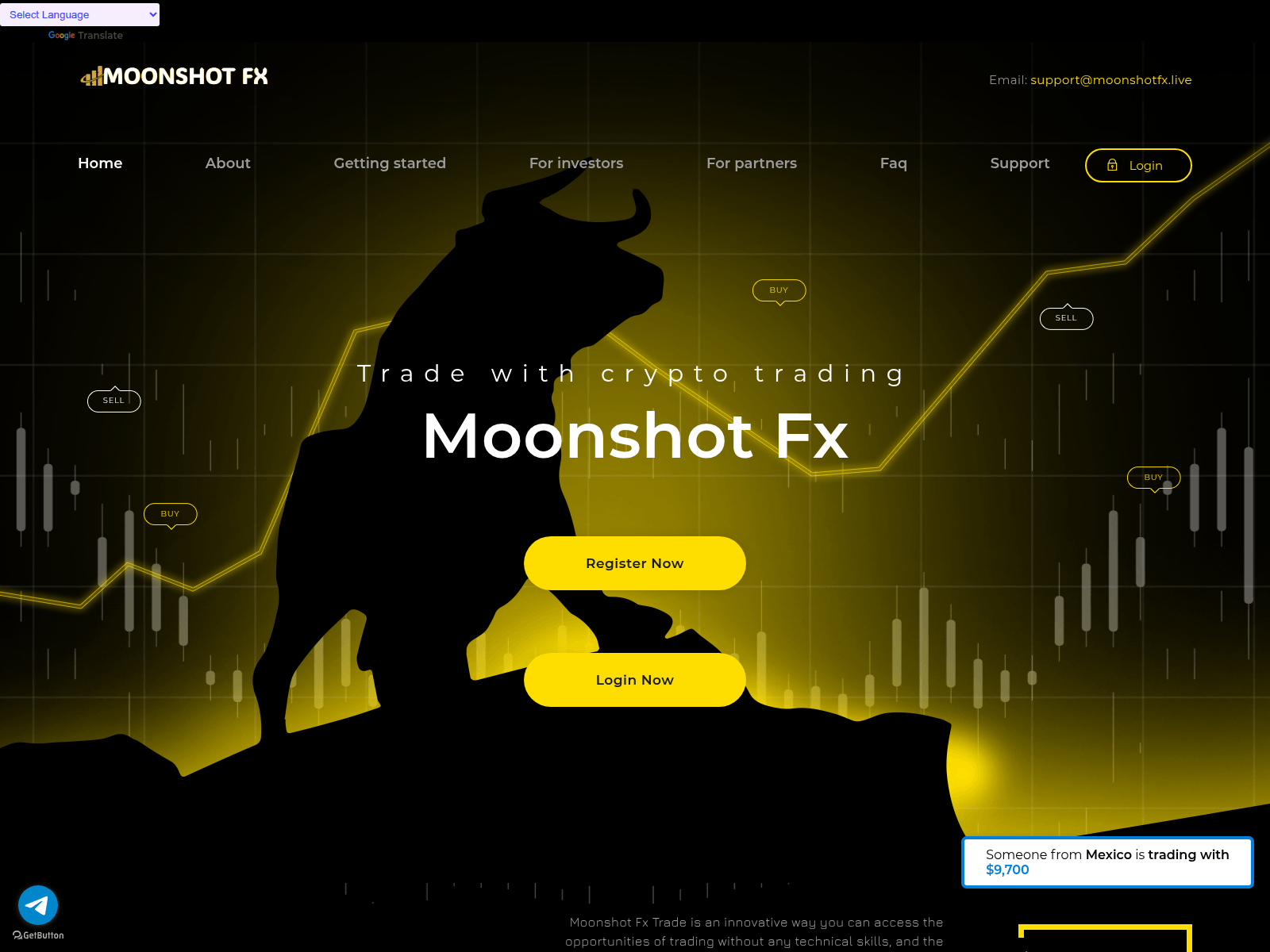 Captura de pantalla de moonshot-fx.live