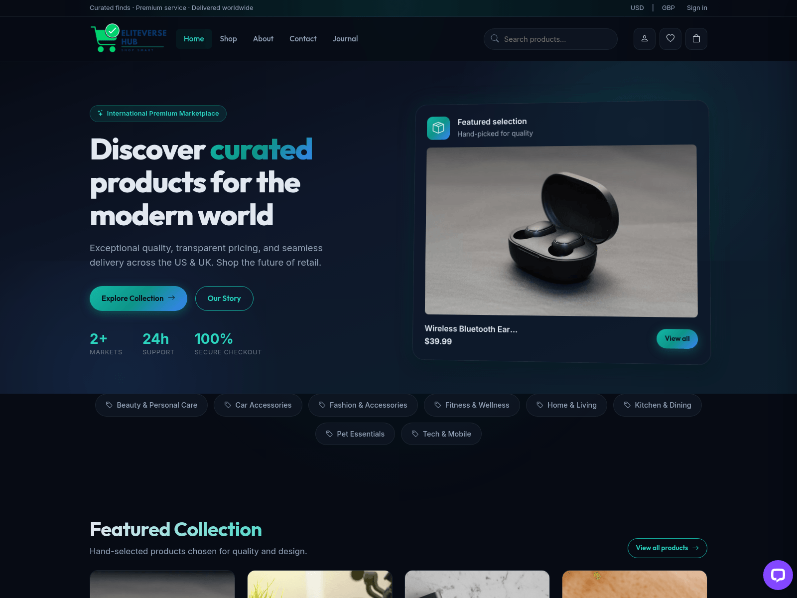 Скриншот сайта shopeliteversehub.co.uk